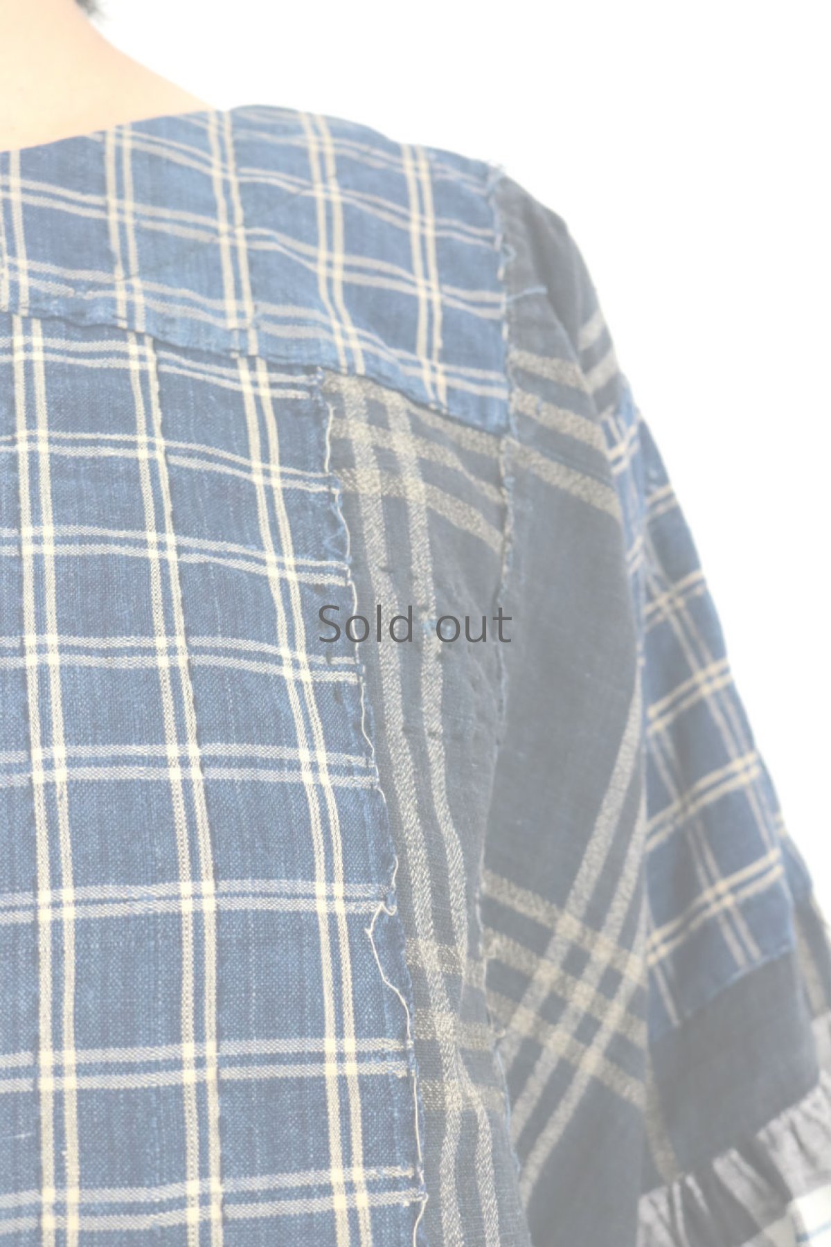 画像6: 【ササキチホ】藍染古布　パッチワーク野良着 幅広ブラウス (6)