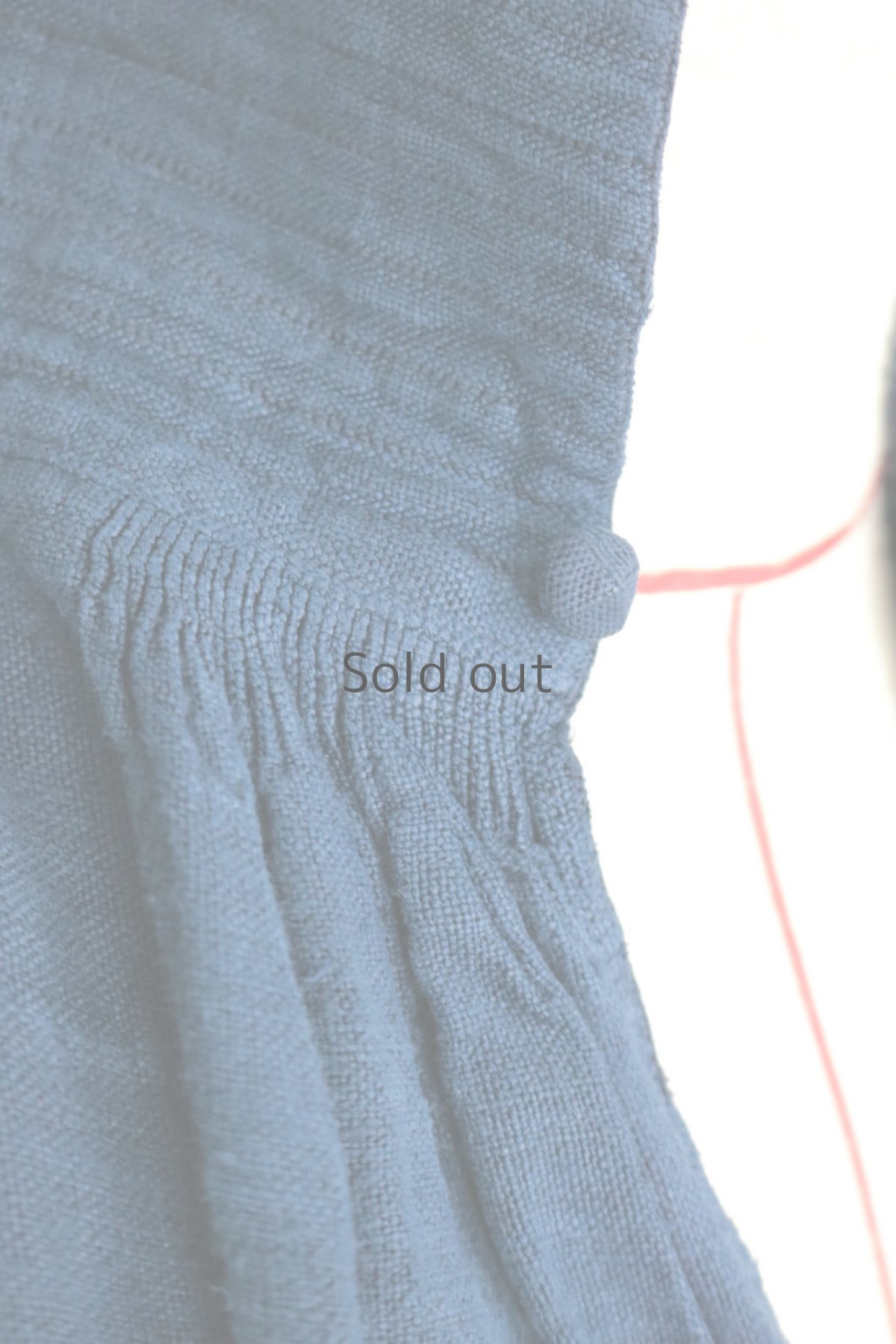 画像6: 【フランス】アンティークリネン×染　スモックワンピース（紺色/リペアあり) (6)