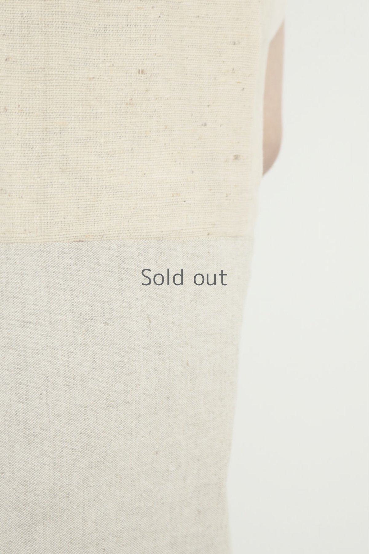 画像10: 【ササキチホ】アンティークリネン×古布　カタヒダ　四角ワンピース（生成り） (10)