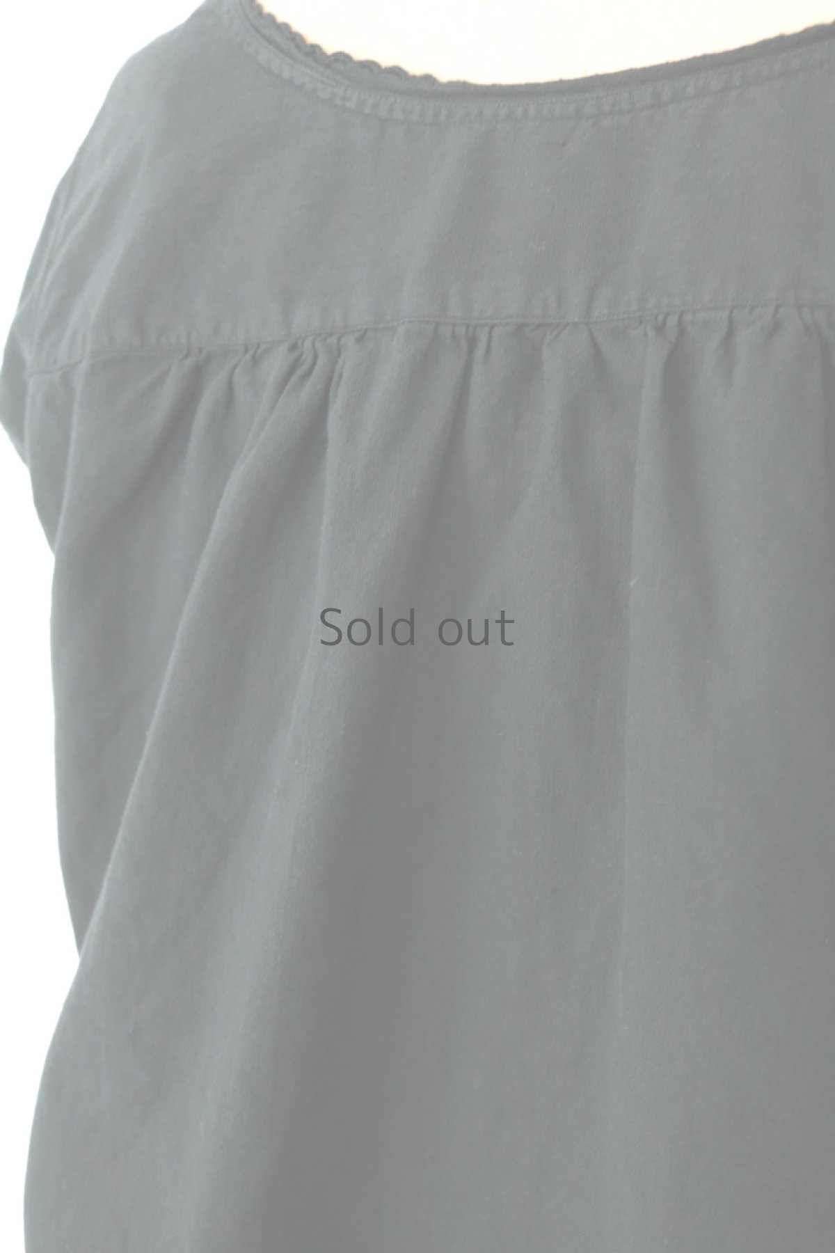 画像7: 【ドイツ】アンティークコットン×染　刺繍　半袖ワンピース（黒） (7)