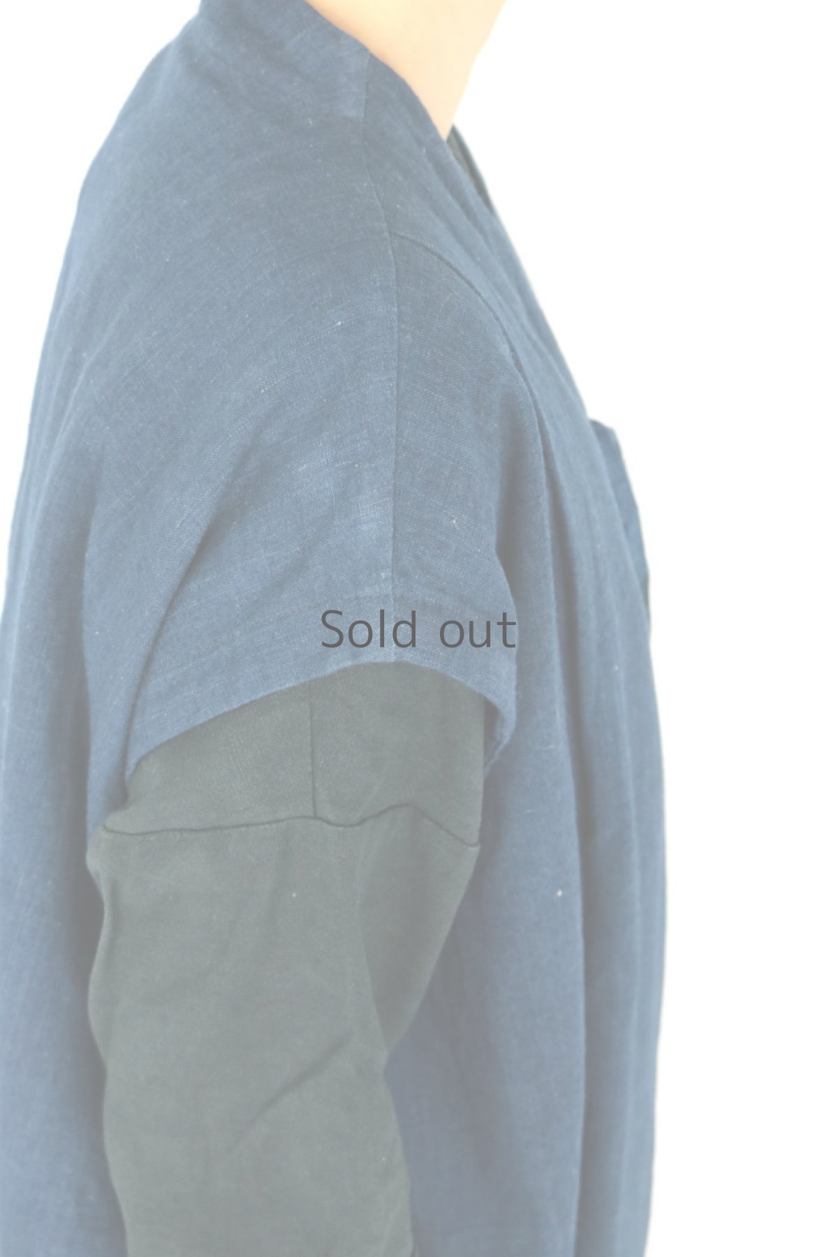 画像8: 【ササキチホ】藍染古布 　フォークロア　ソデナシ　ガウン（濃い藍） (8)