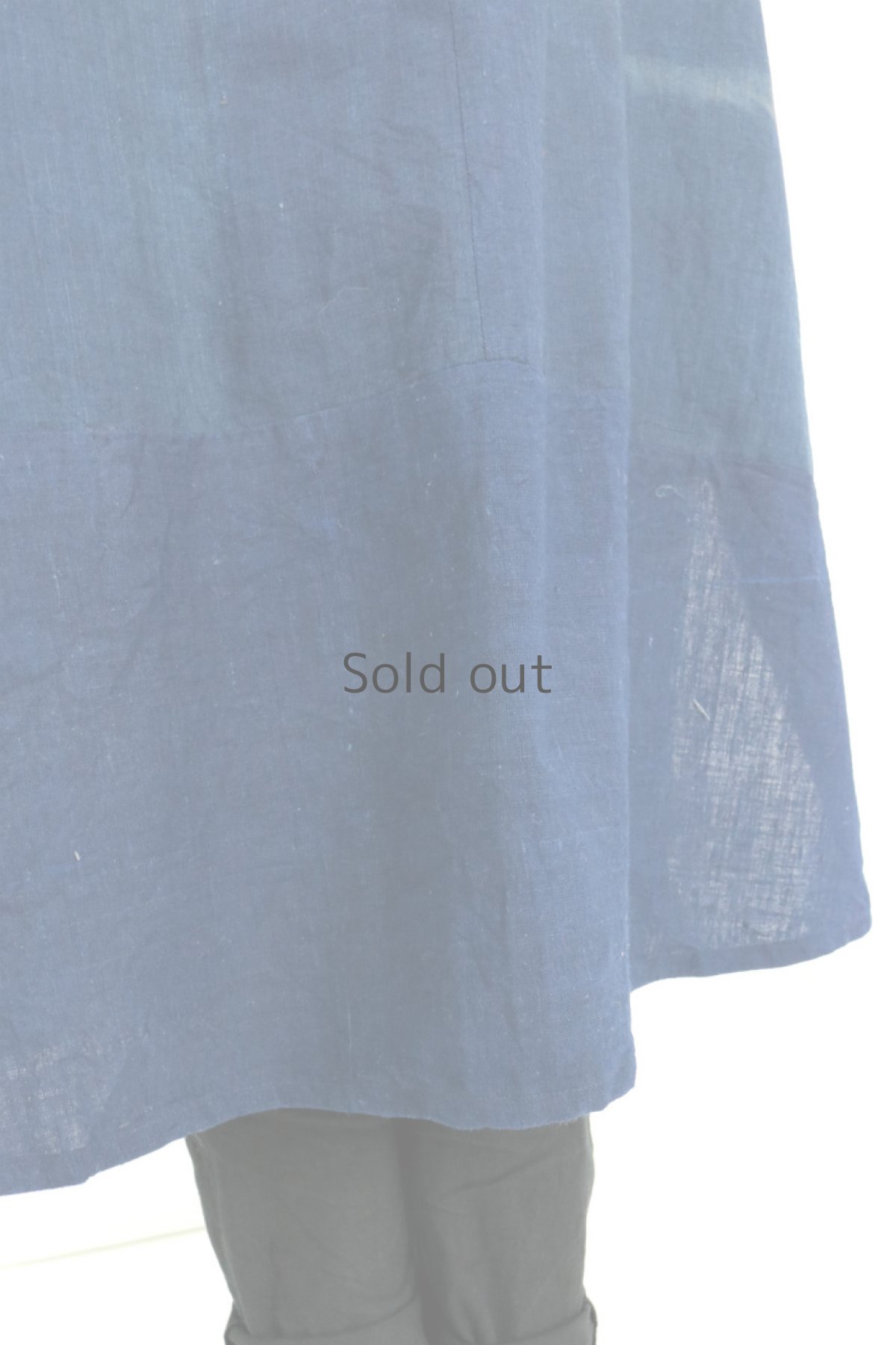 画像11: 【ササキチホ】藍染古布 　フォークロア　ソデナシ　ガウン（濃い藍） (11)