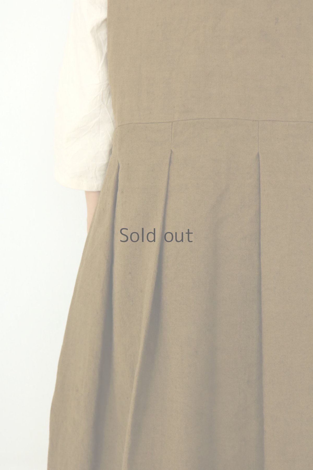 画像9: 【ササキチホ】アンティークリネン×染め　モンゴリアンノースリーブワンピース（茶色） (9)