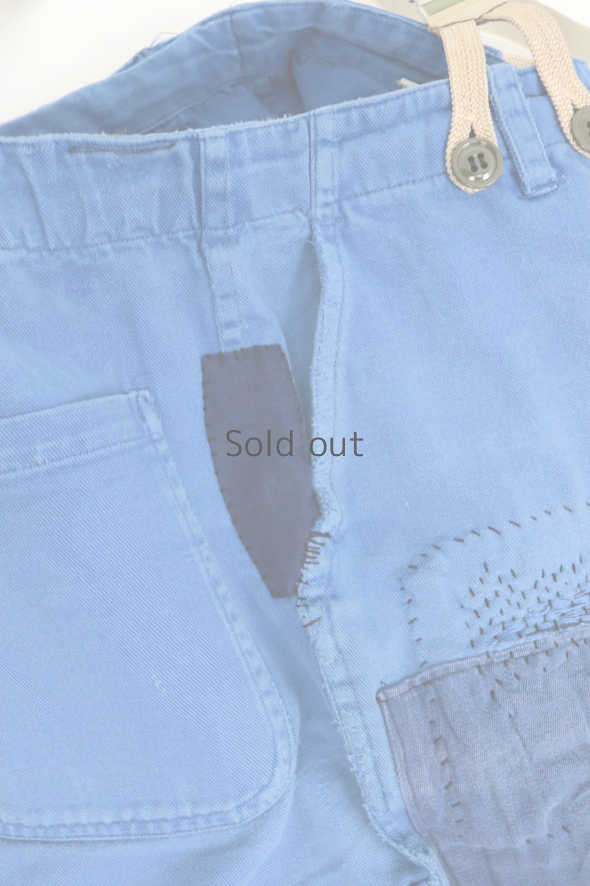 画像12: 【MITSUGU SASAKI】ビンテージ×リメイク　パッチワーク　ワークパンツ(サスペンダー付き） (12)