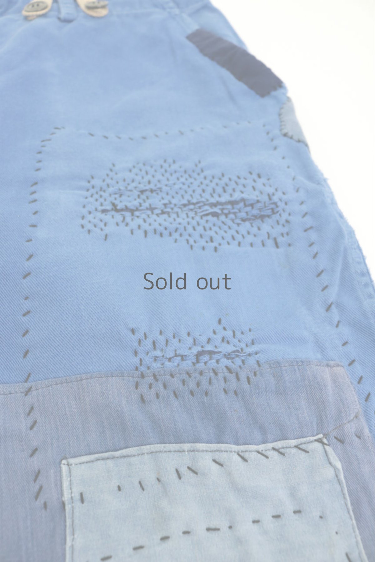 画像9: 【MITSUGU SASAKI】ビンテージ×リメイク　パッチワーク　ワークパンツ(サスペンダー付き） (9)