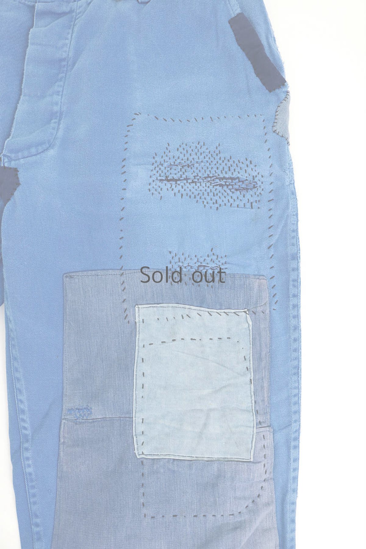 画像8: 【MITSUGU SASAKI】ビンテージ×リメイク　パッチワーク　ワークパンツ(サスペンダー付き） (8)