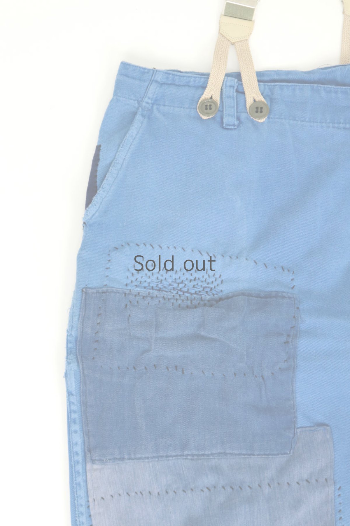 画像5: 【MITSUGU SASAKI】ビンテージ×リメイク　パッチワーク　ワークパンツ(サスペンダー付き） (5)