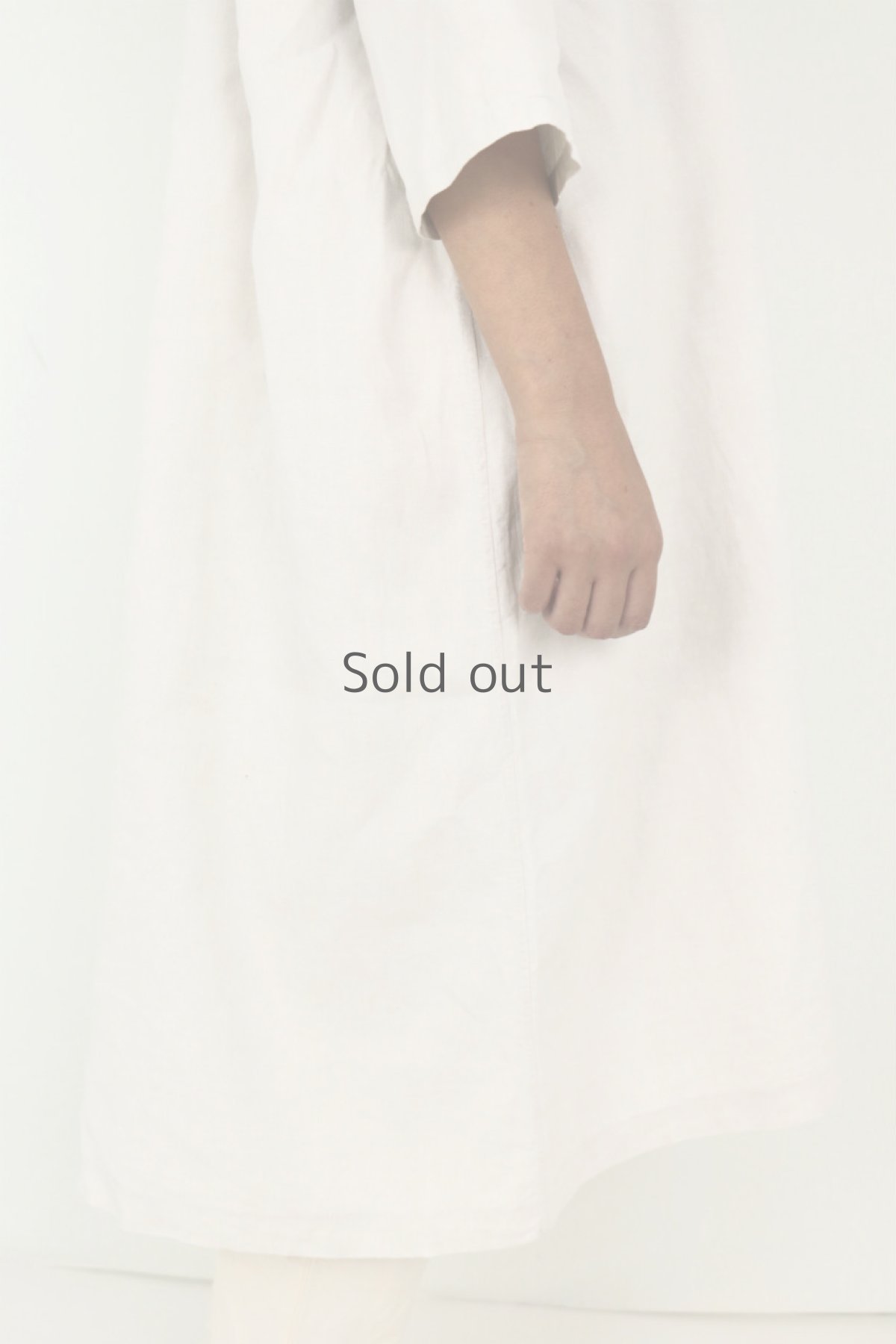 画像9: 【フランス】アンティークリネン　ヘンリーネックワンピース（白） (9)