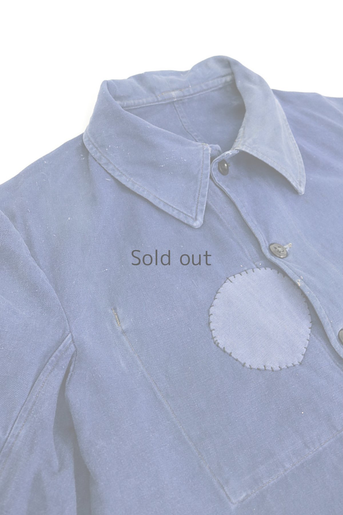 画像2: 【フランス】1950年代　ブルーコットン　ワークジャケット(パッチあり) (2)