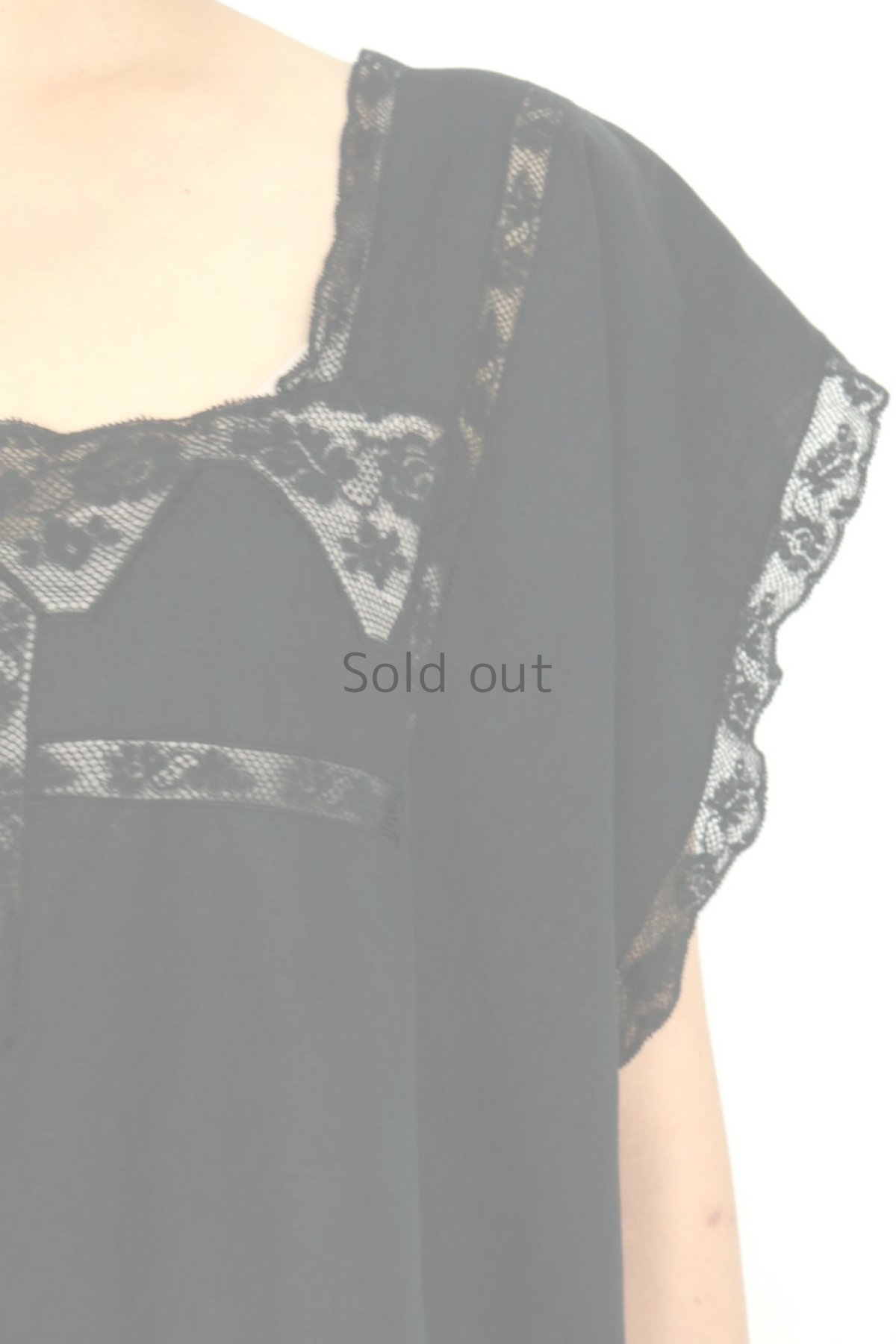 画像5: 【フランス】アンティークコットン×染　繊細なレースのワンピース（黒色） (5)