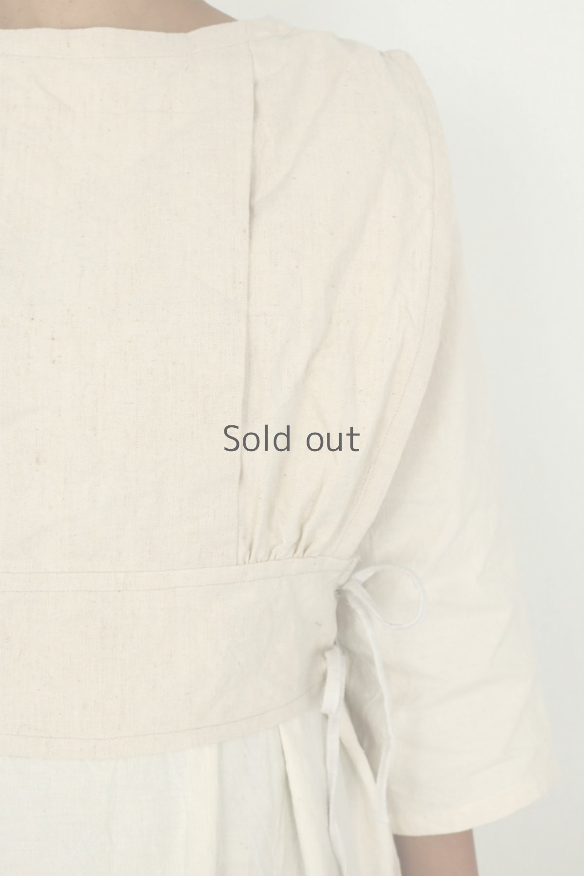 画像5: 【ササキチホ】アンティークリネン　タックギャザー　ノースリーブブラウス（O型/白） (5)