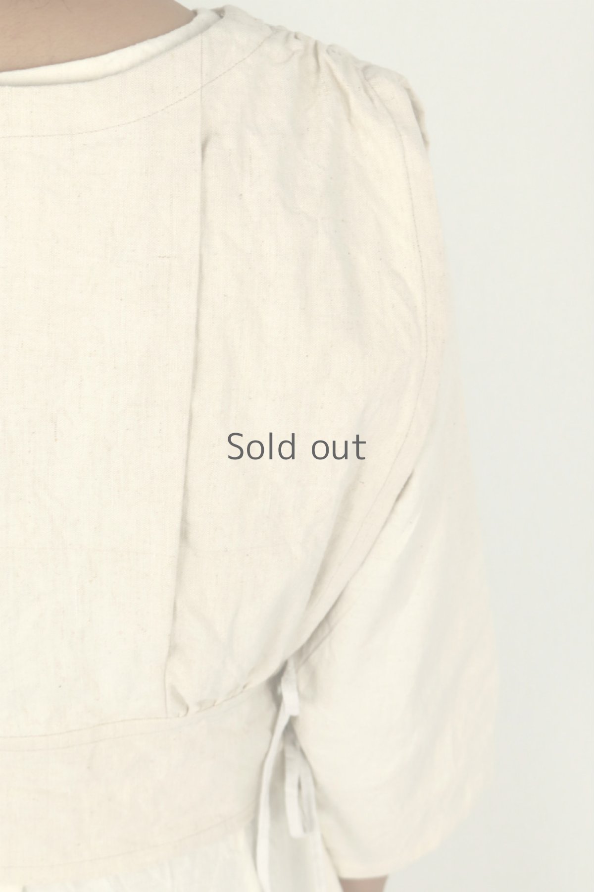 画像8: 【ササキチホ】アンティークリネン　タックギャザー　ノースリーブブラウス（O型/白） (8)