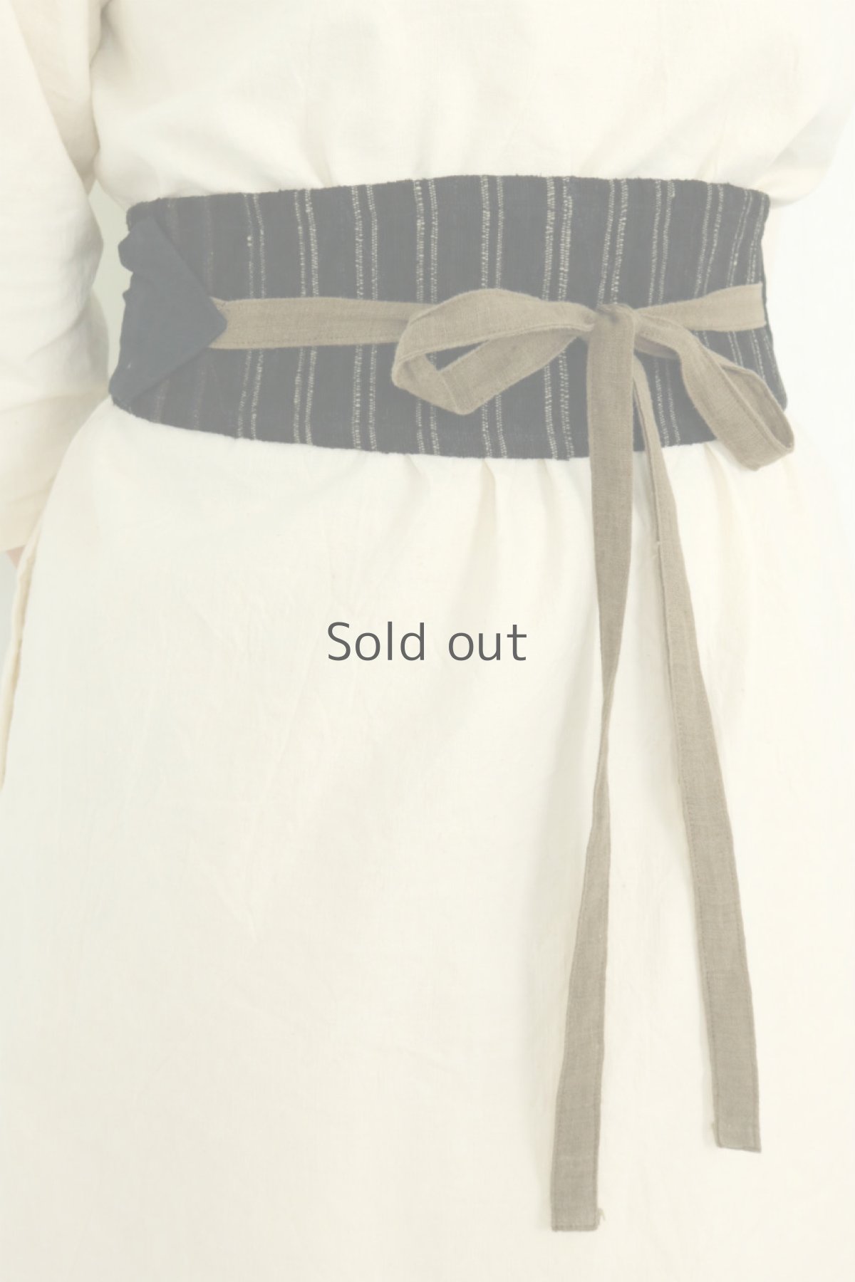 画像5: 【ササキチホ】古布　ウエストマーク　帯ベルト（黒の裂織り） (5)