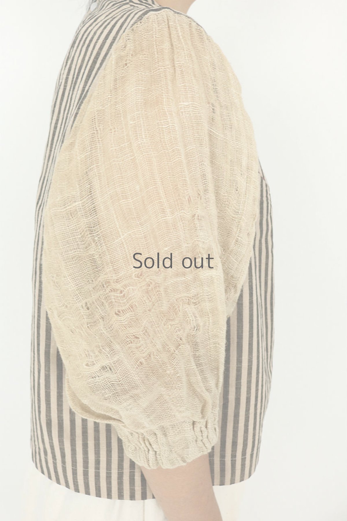 画像8: 【ササキチホ】会津木綿　カヤ袖のブラウス（ストライプ） (8)