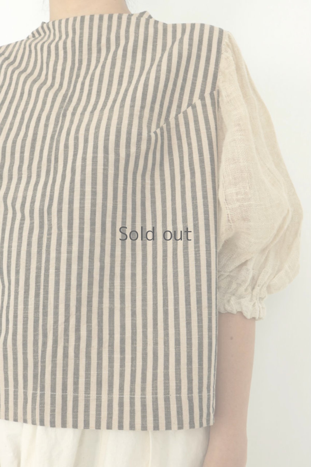 画像5: 【ササキチホ】会津木綿　カヤ袖のブラウス（ストライプ） (5)