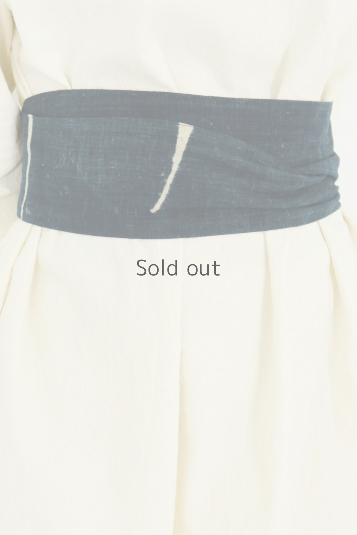 画像7: 【ササキチホ】古布　ウエストマーク　帯ベルト（藍色・手織り綿） (7)