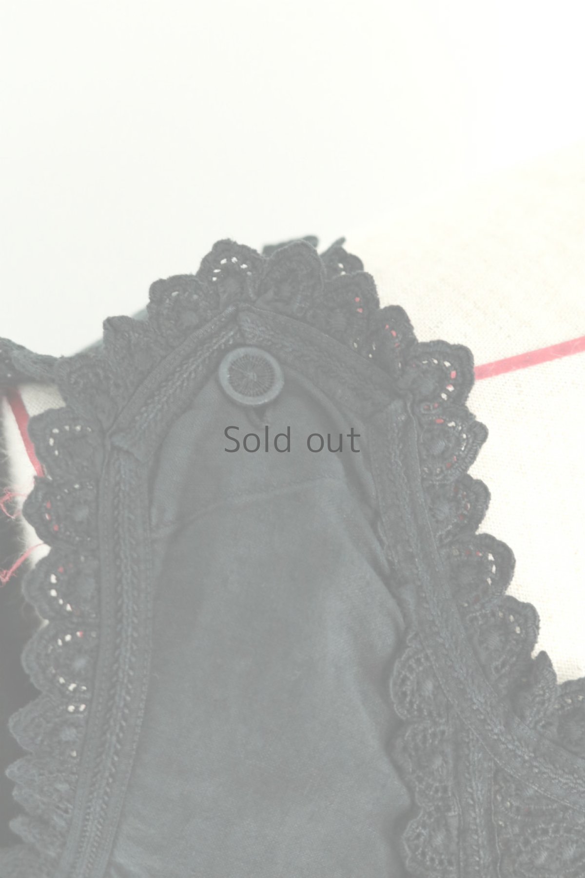 画像6: 【ドイツ】アンティークリネン×染　ノースリーブ　装飾レース　ロングワンピース（黒） (6)