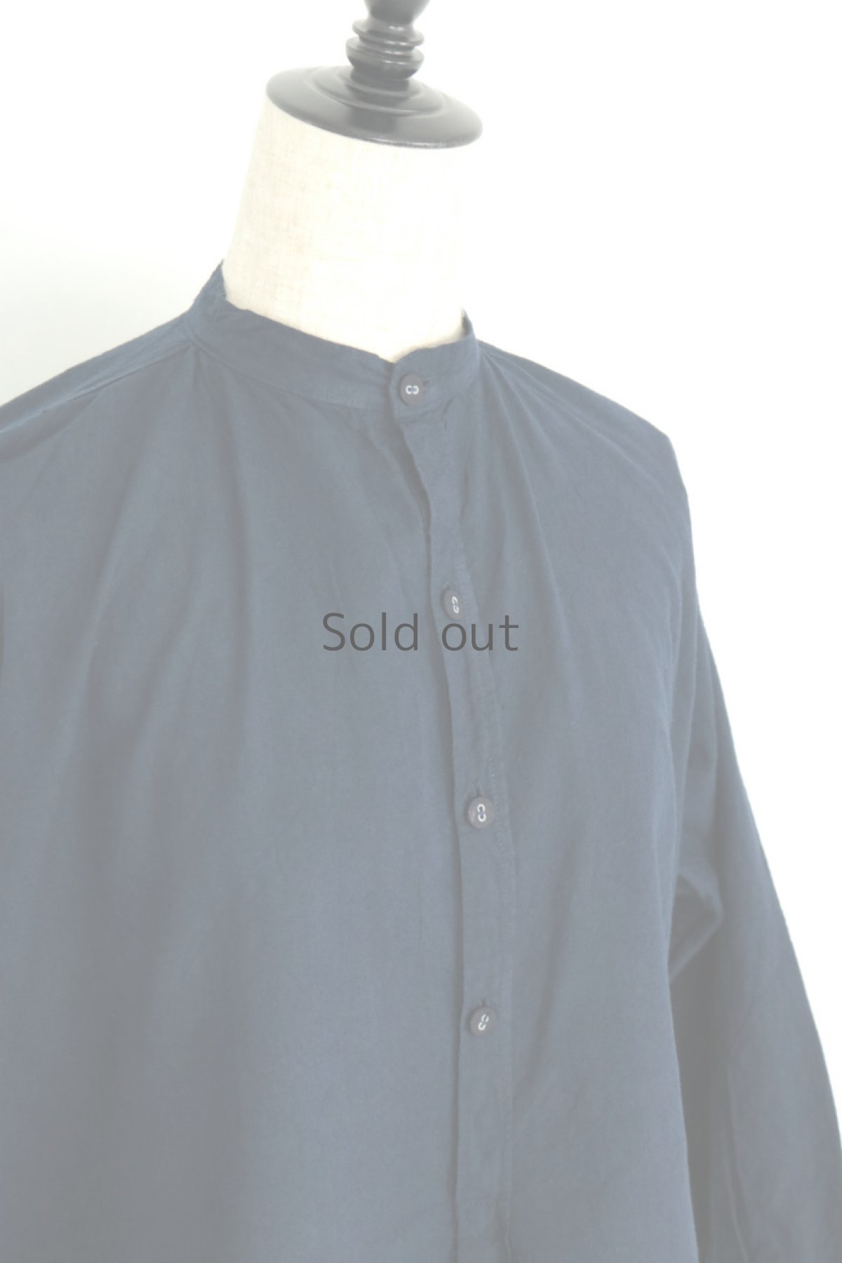 画像5: 【ドイツ】ビンテージ×染め プルオーバーロングシャツ（紺色） (5)