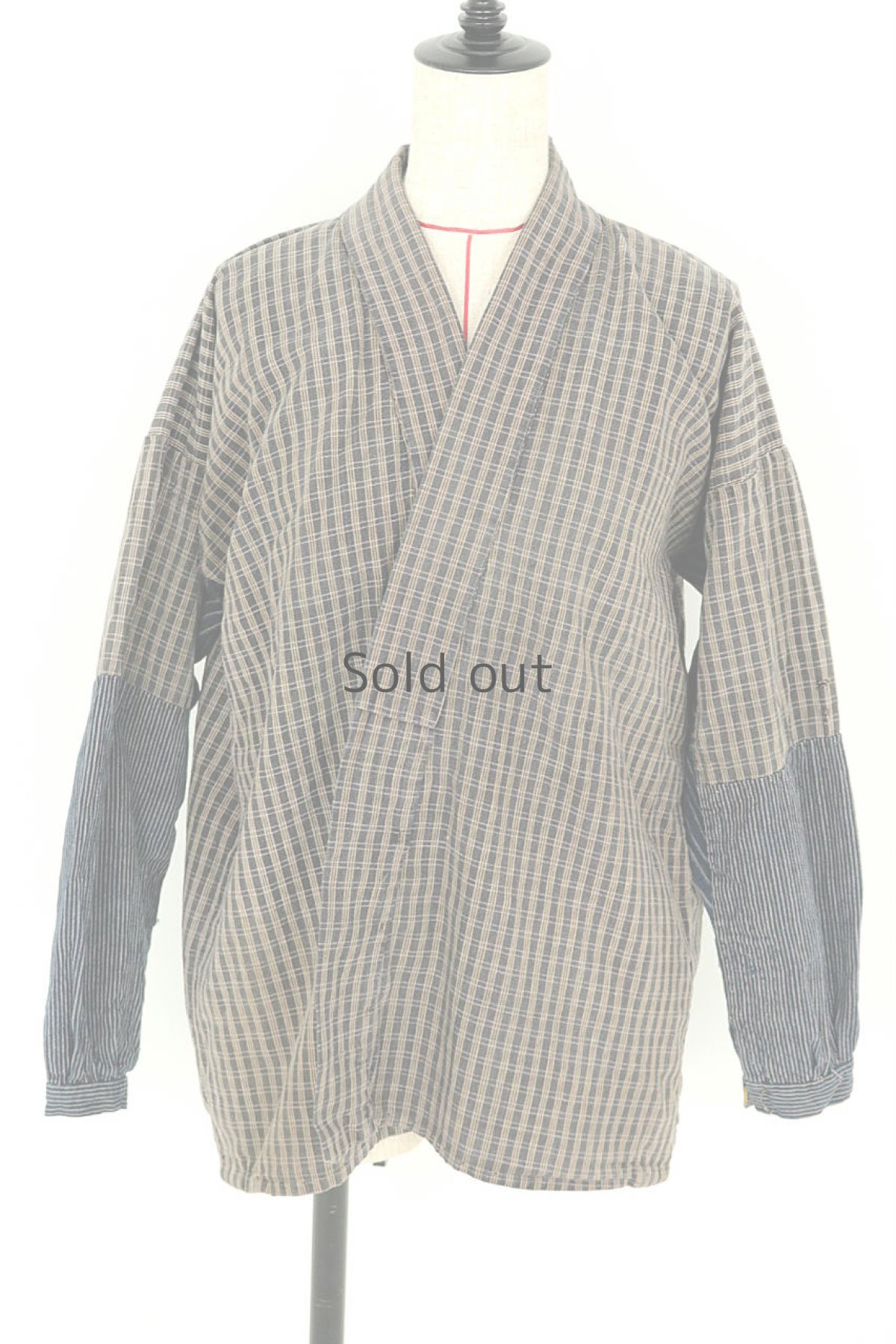 画像2: 【日本】古布　野良着ジャケット(格子柄) (2)