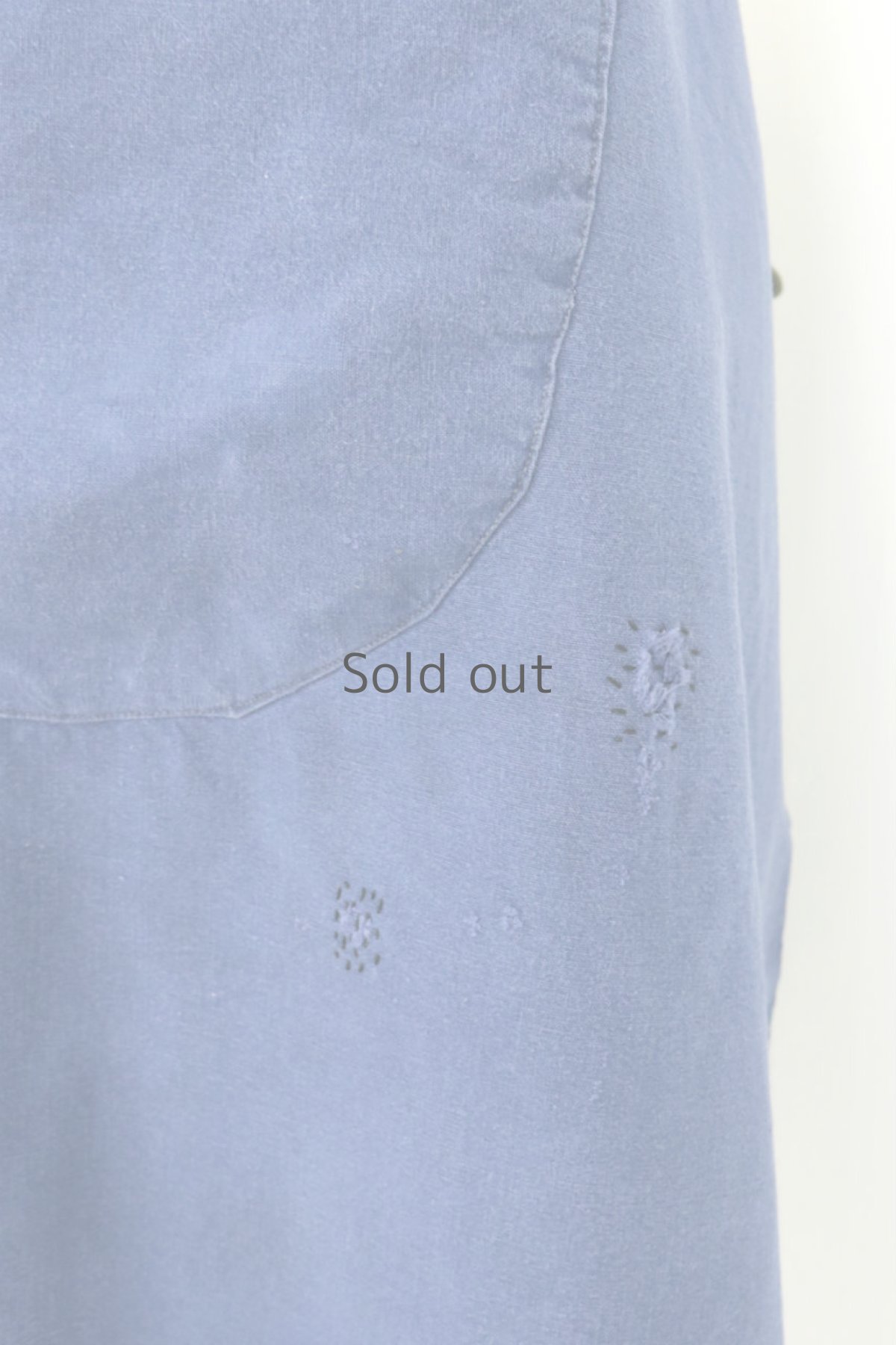 画像6: 【フランス】ビンテージ　ワークエプロン（ポケット付き/花柄のひも） (6)