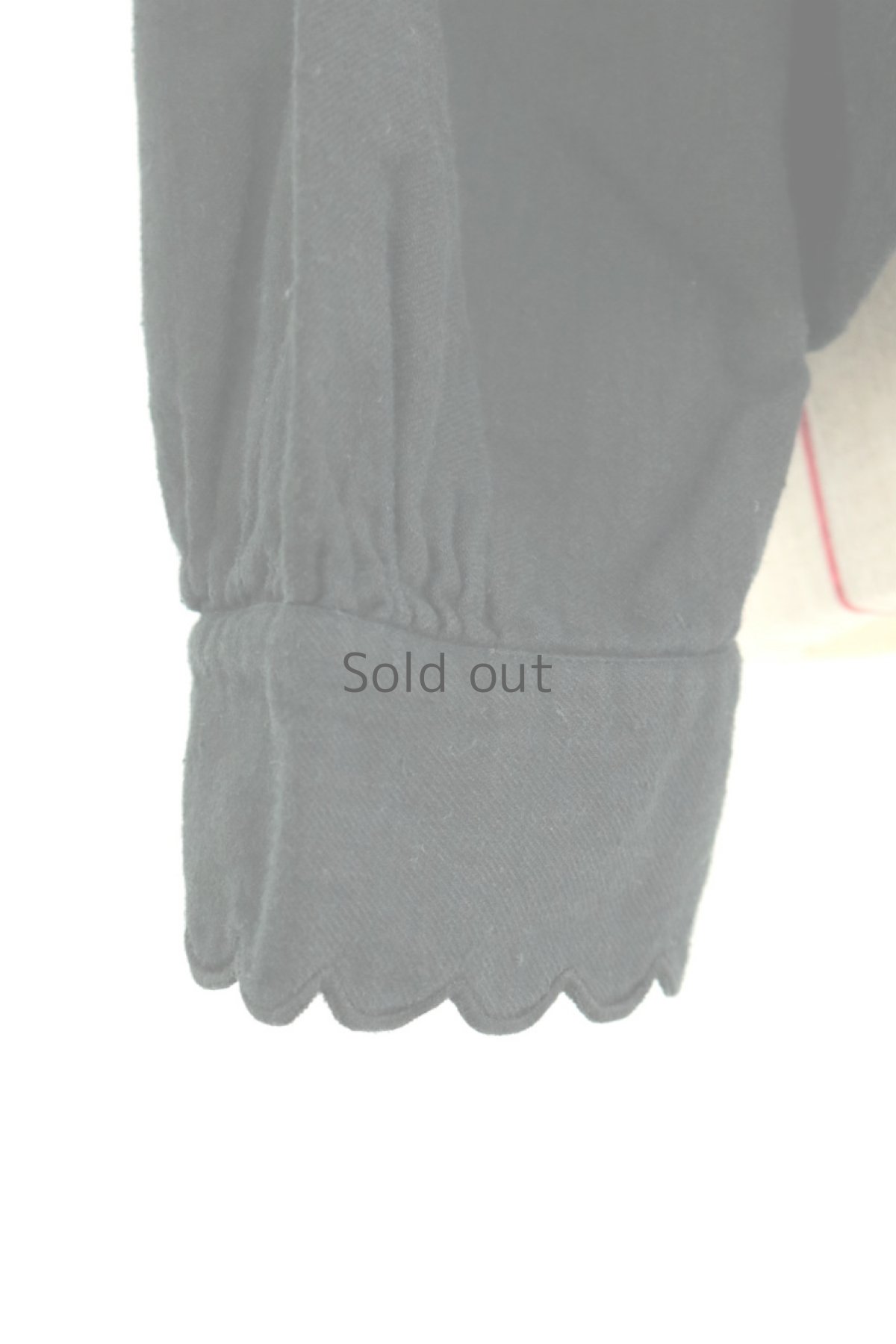 画像10: 【フランス】アンティークコットン×染め　長袖ブラウス(裏起毛/黒/幅広) (10)