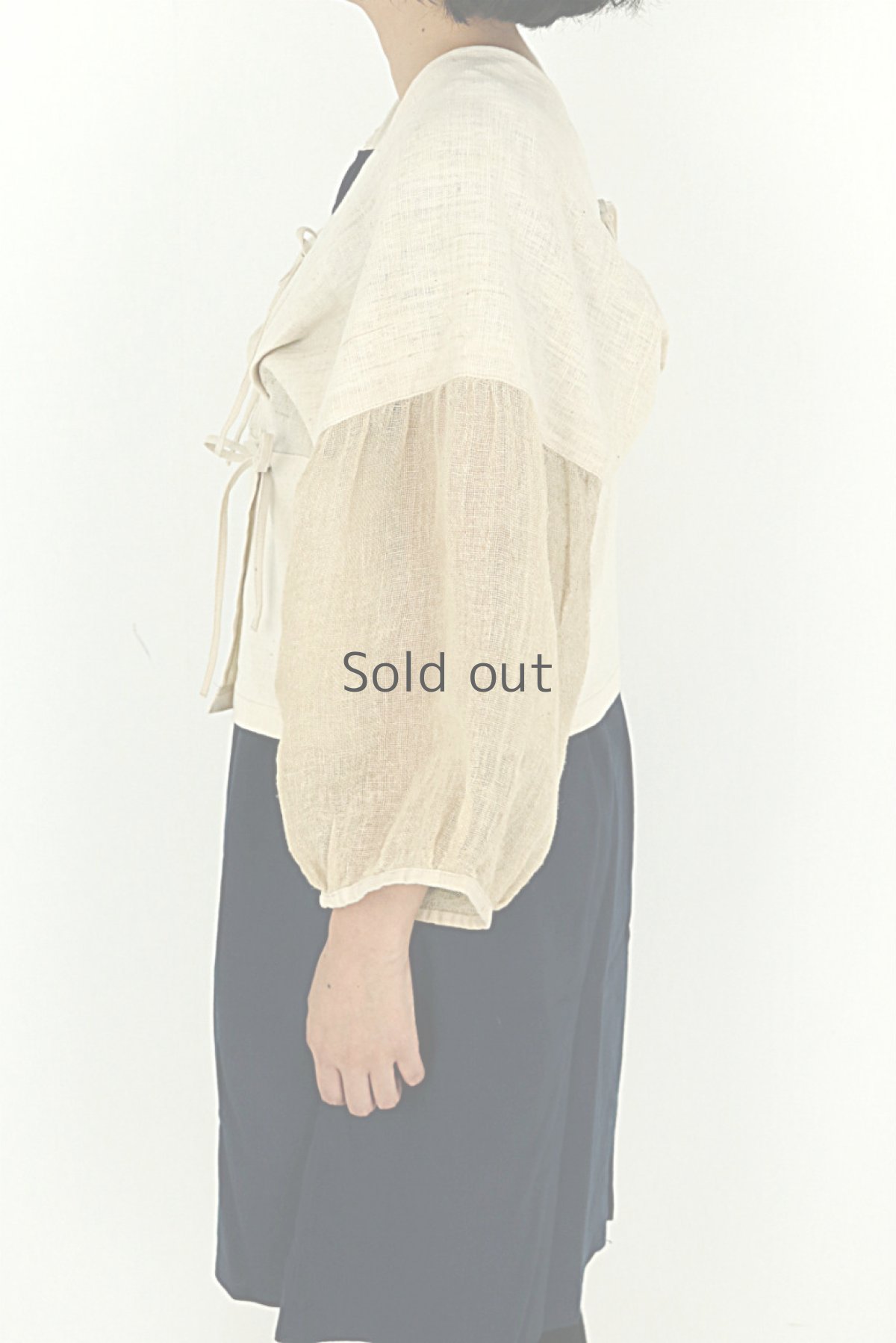 画像3: 【ササキチホ】古布　タックカシュクールブラウス（カヤ袖） (3)