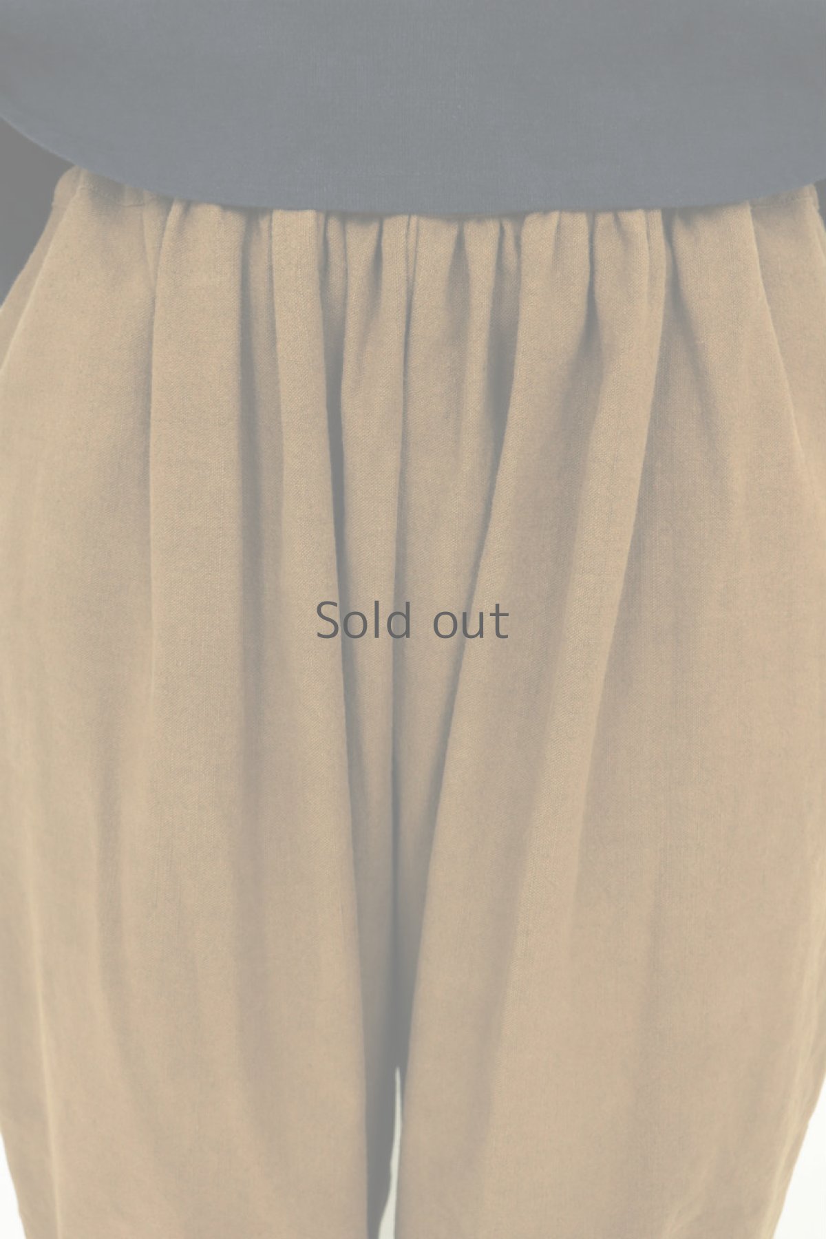 画像6: 【ササキチホ】アンティークリネン×染め　裾タック　バレルパンツ（茶色） (6)