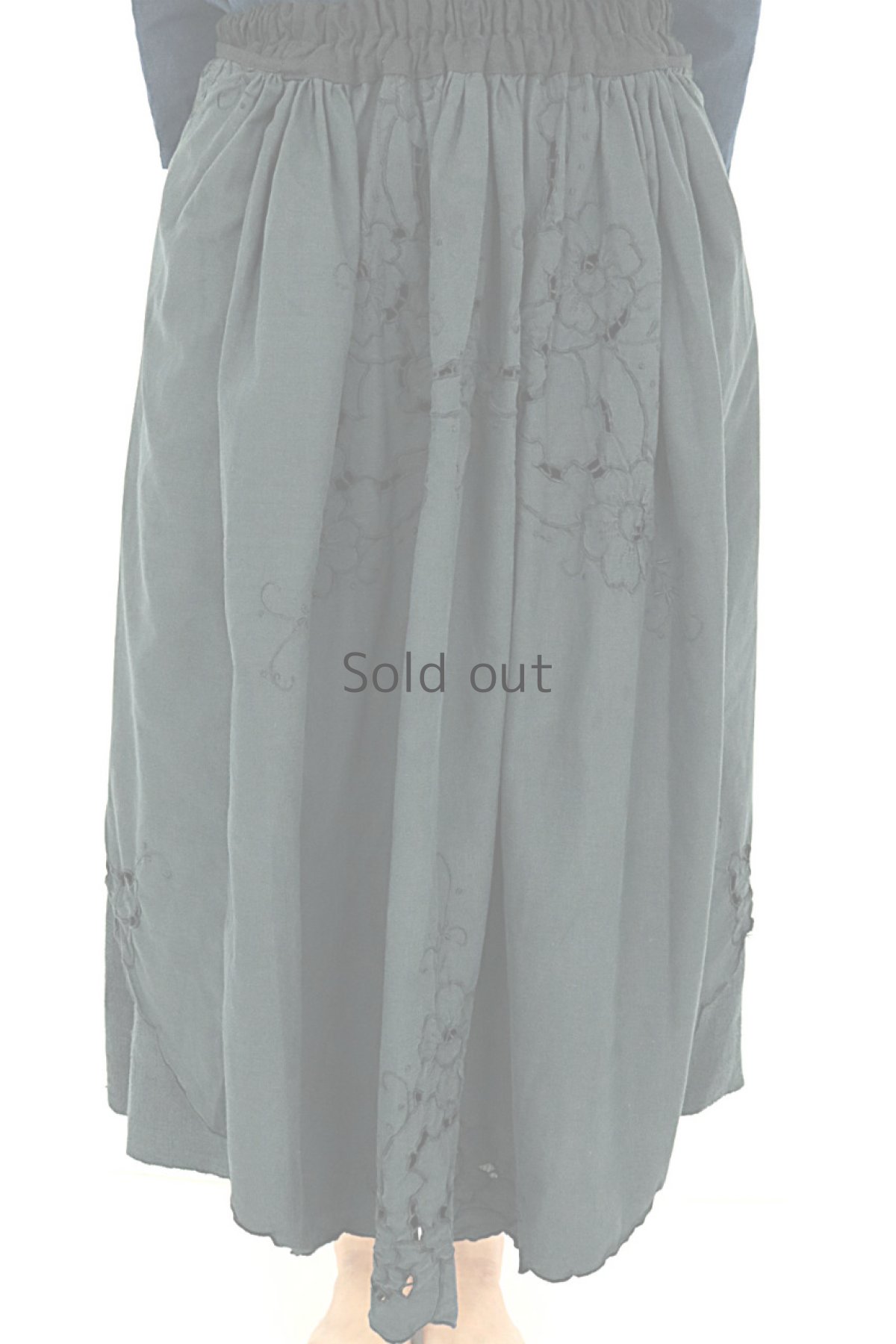 画像2: 【ササキチホ】アンティークレース×リメイク　エプロン風スカート(黒) (2)