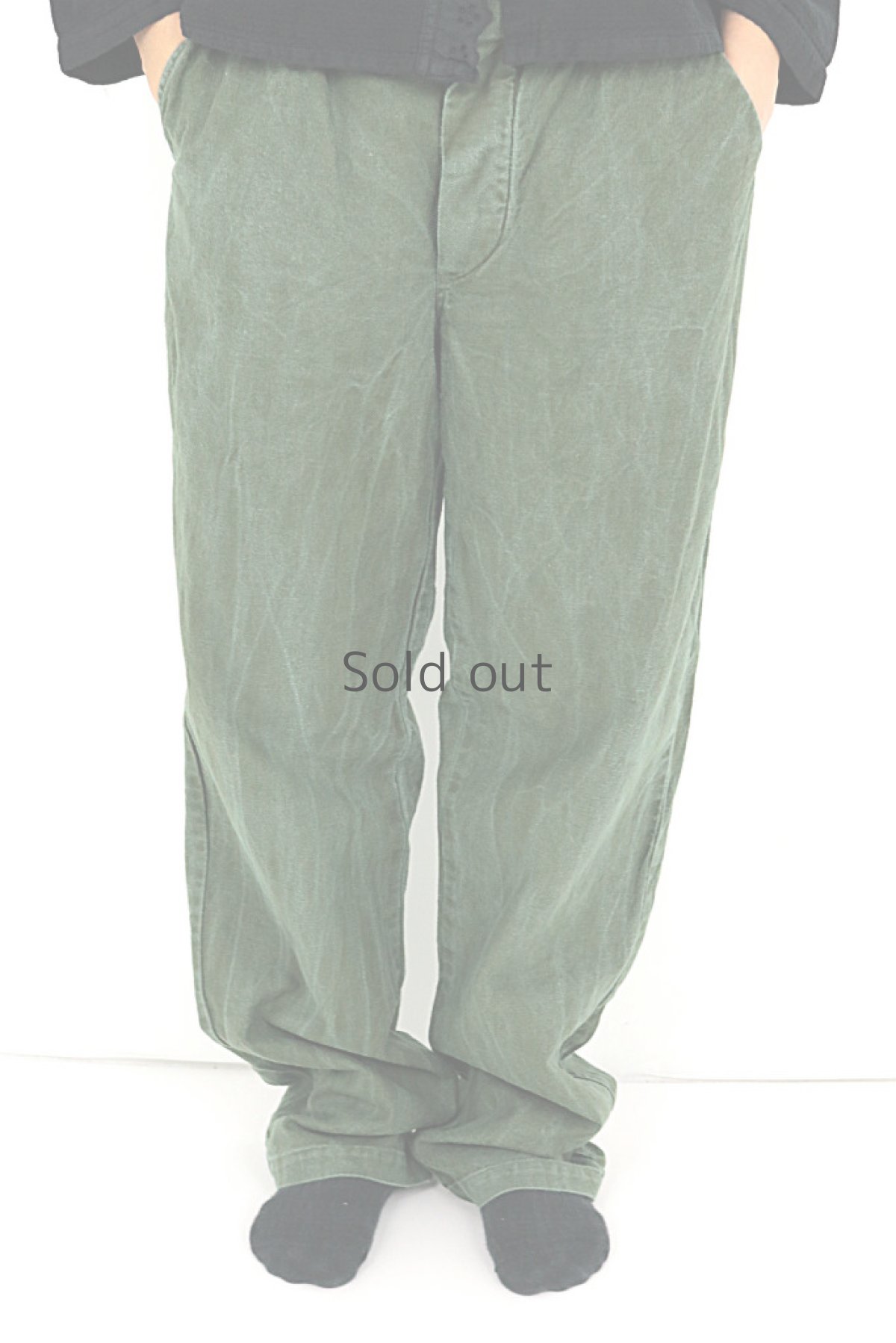 画像2: 【スウェーデン】ビンテージ ミリタリー　ワークパンツ（グリーン） (2)