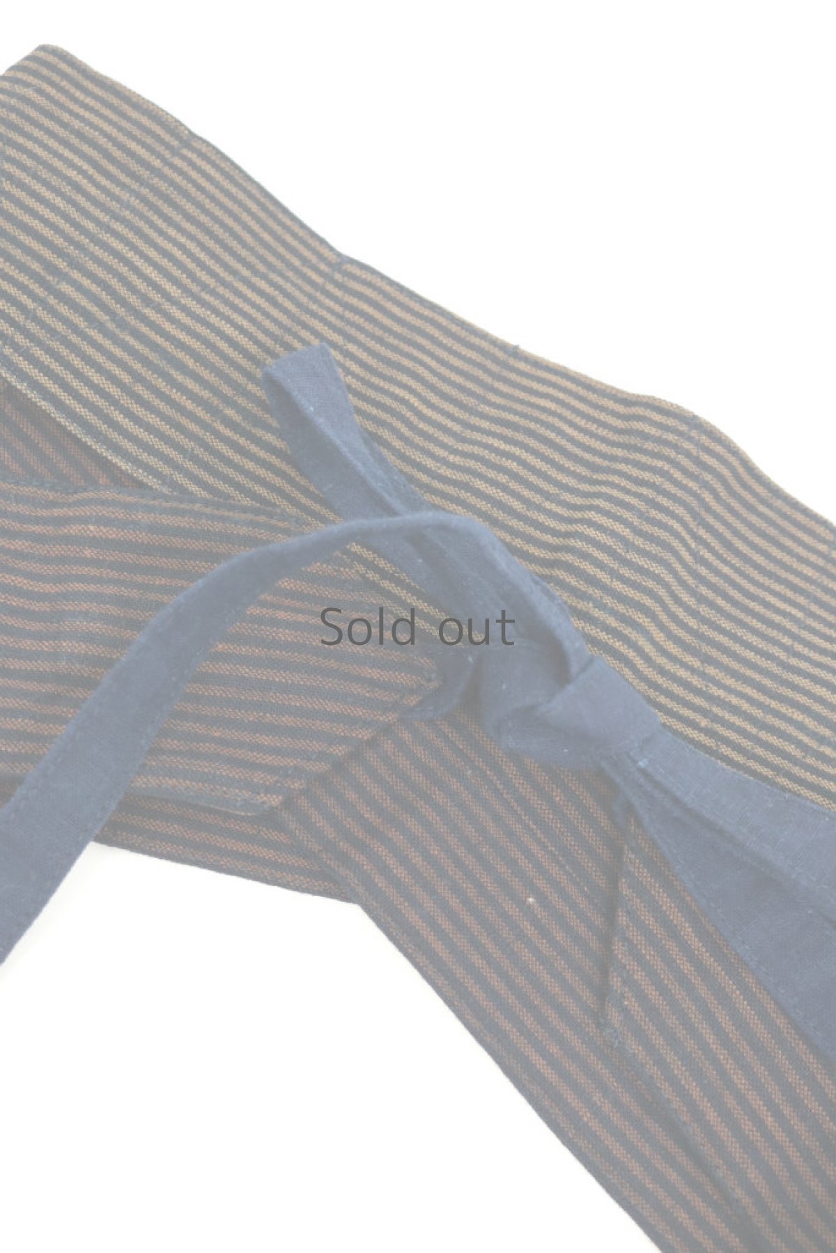 画像2: 【ササキチホ】古布　ウエストマーク　細帯ベルト（茶の縞） (2)