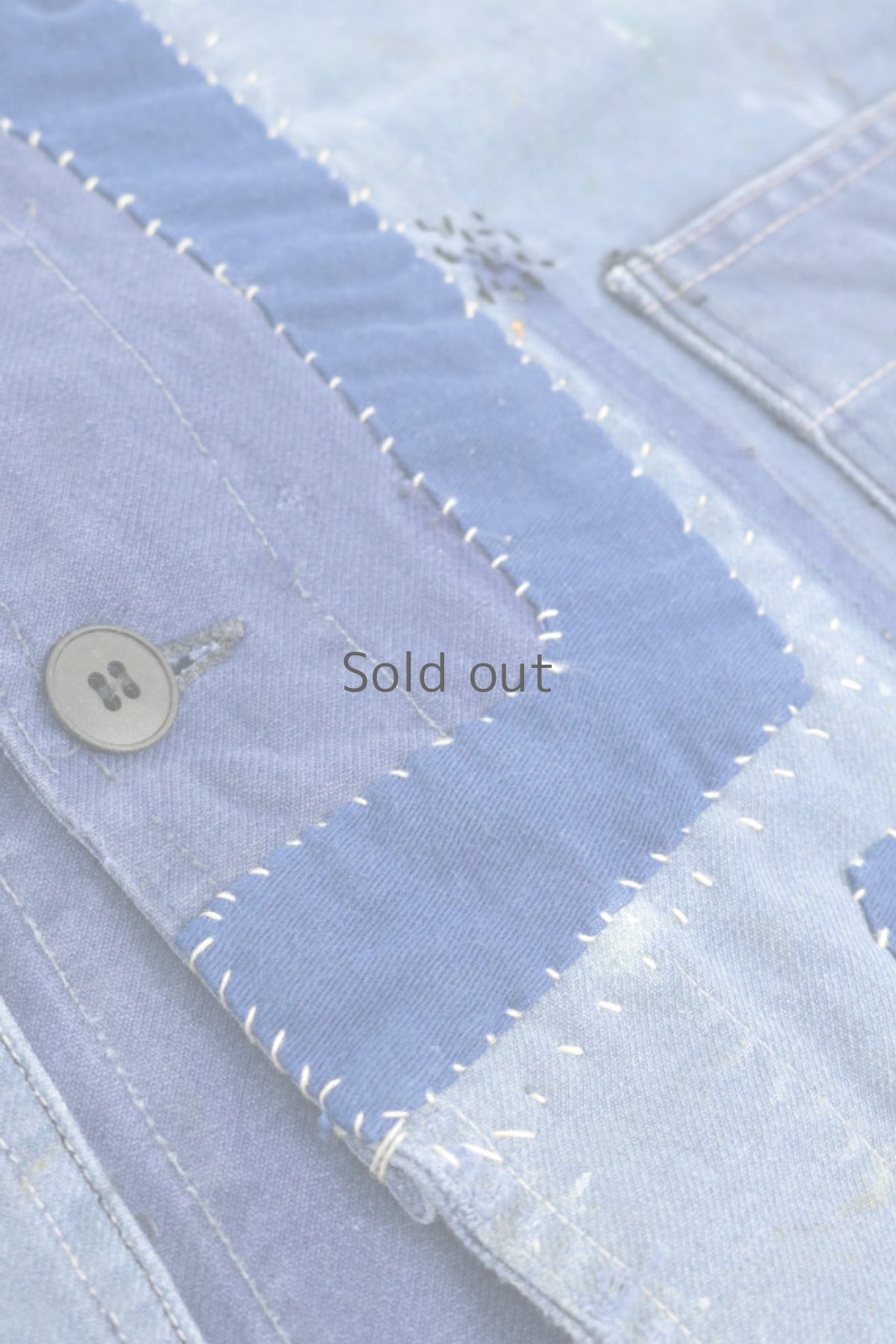 画像5: 【MITSUGU SASAKI】ビンテージリメイク　パッチワーク　ワークジャケット（2トーン白ステッチ） (5)