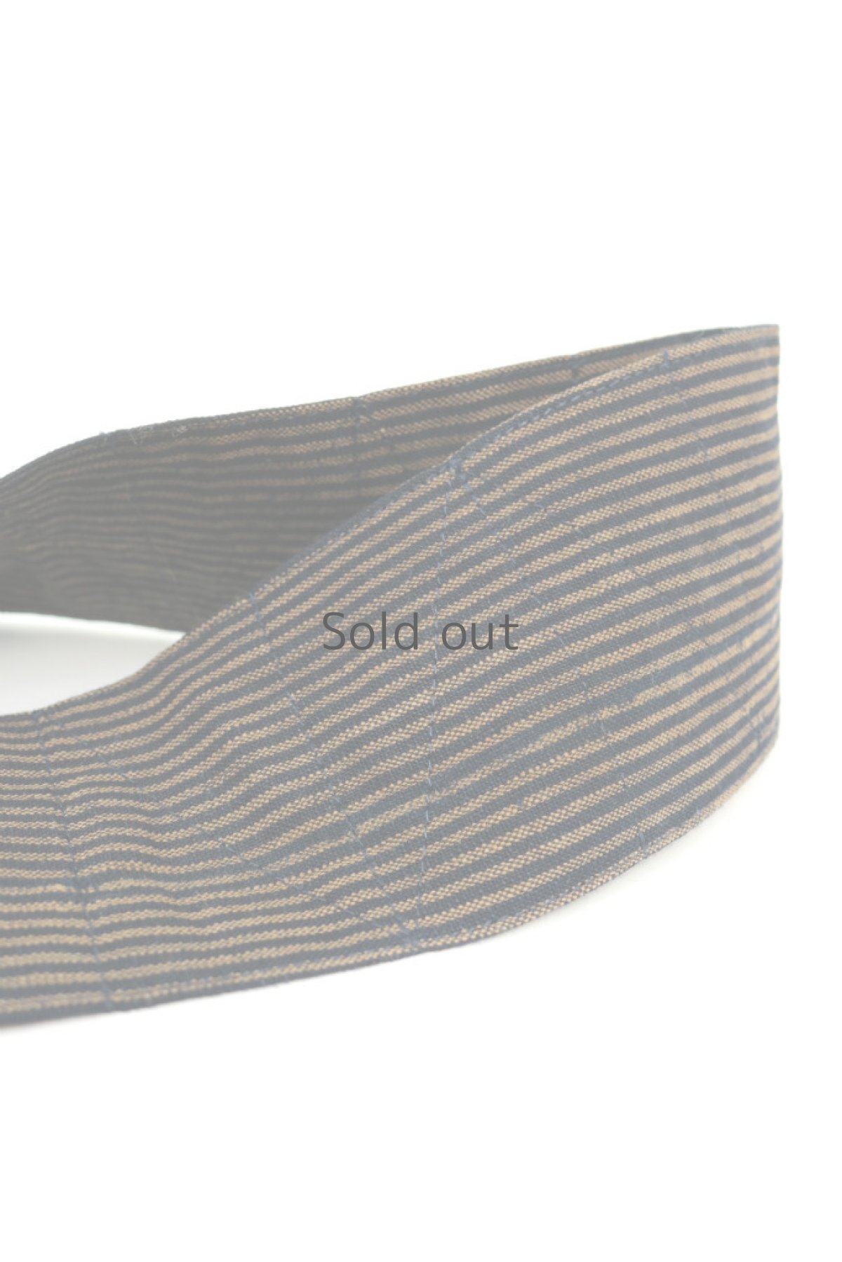 画像5: 【ササキチホ】古布　ウエストマーク　細帯ベルト（茶の縞） (5)