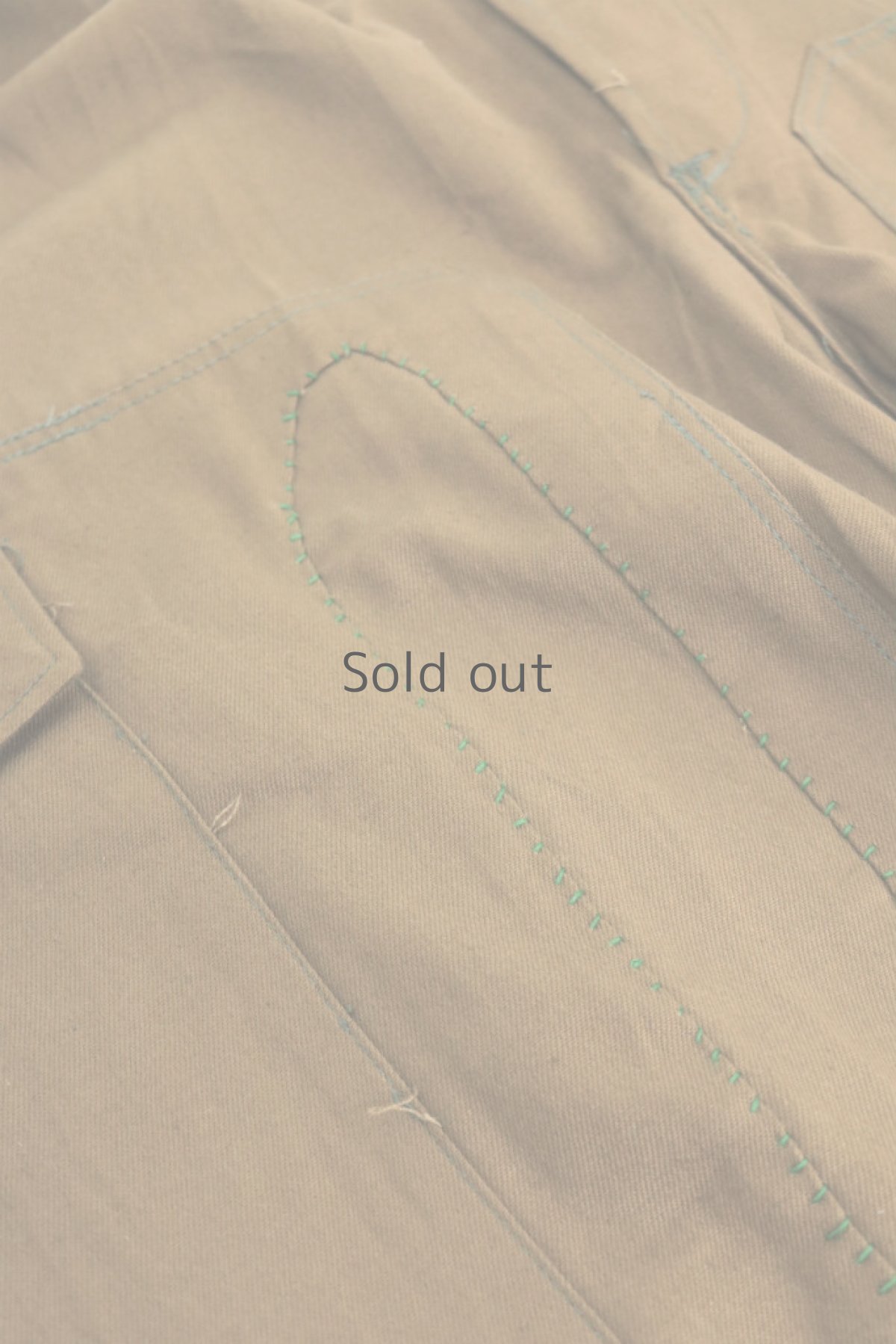 画像6: 【MITSUGU SASAKI】ビンテージ×リメイク　ブラウンイージーワークパンツ（腰ひも） (6)