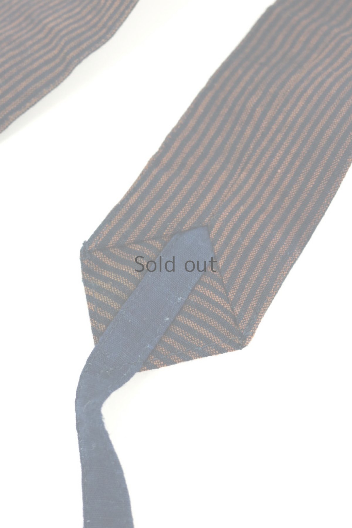 画像6: 【ササキチホ】古布　ウエストマーク　細帯ベルト（茶の縞） (6)