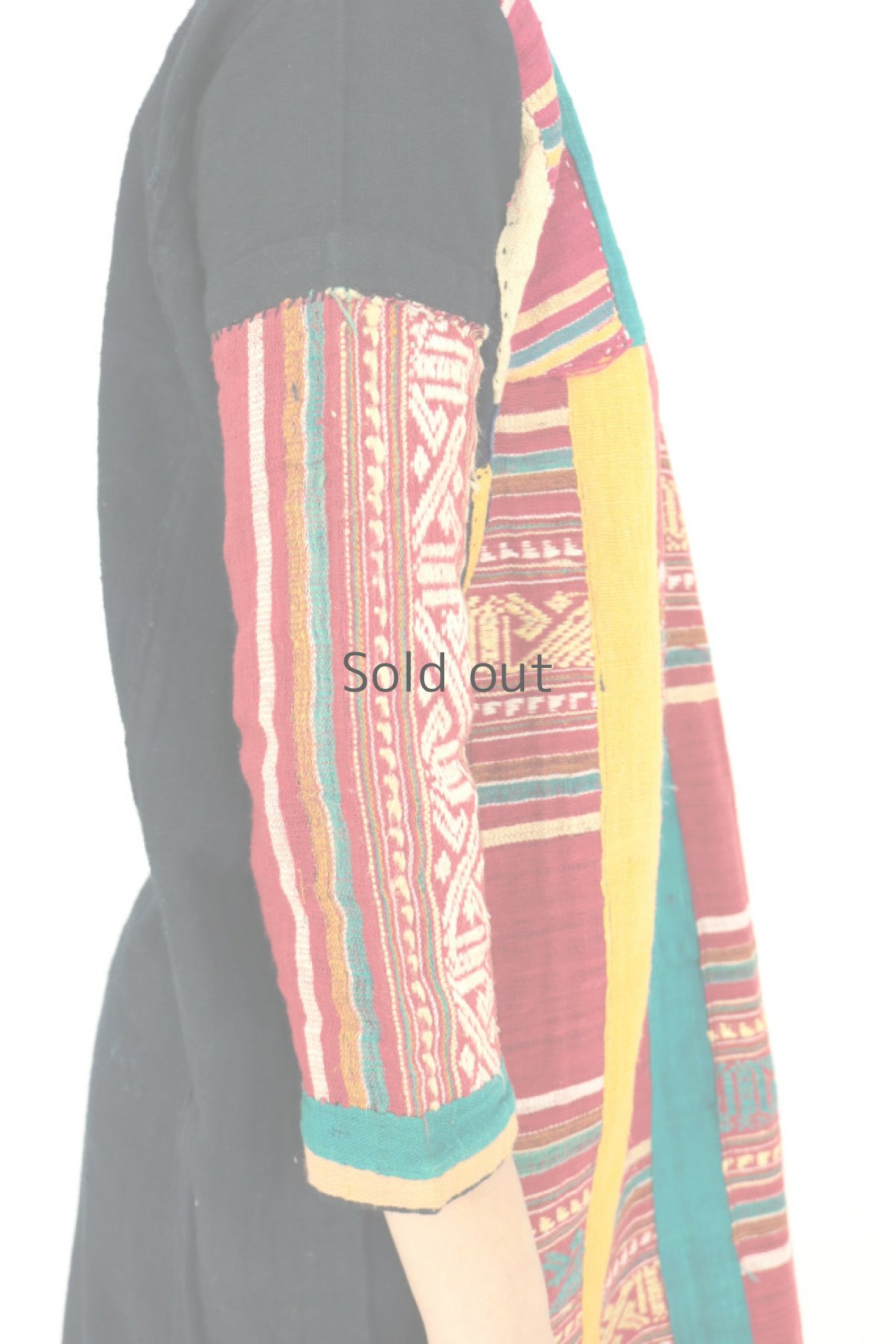 画像9: 【ベトナム】アンティーク　黒タイ族の手織りワンピース (9)