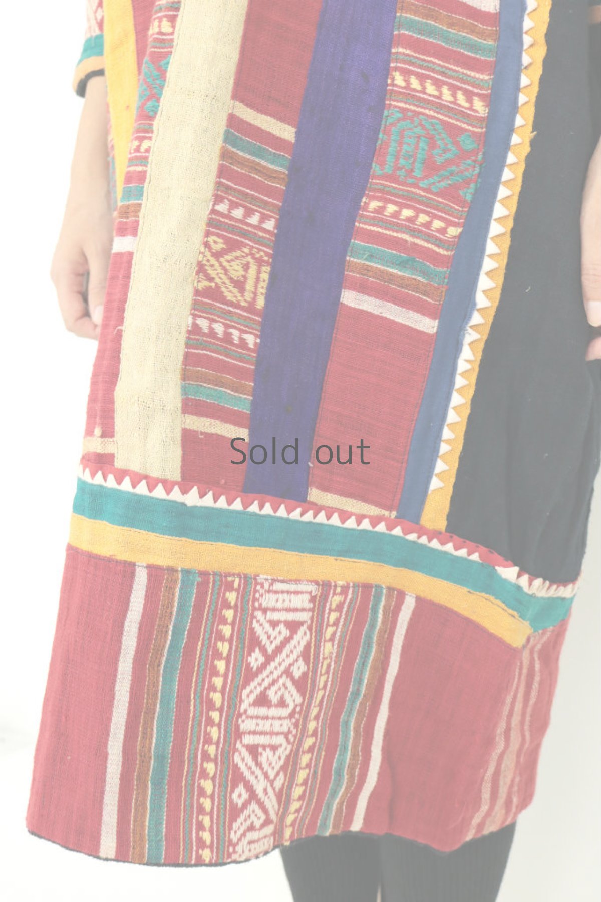 画像7: 【ベトナム】アンティーク　黒タイ族の手織りワンピース (7)