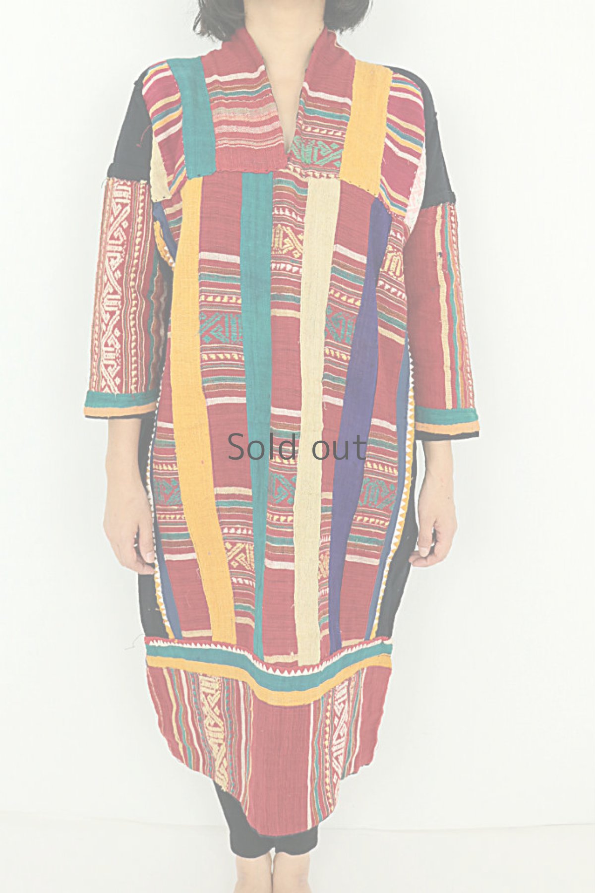 画像2: 【ベトナム】アンティーク　黒タイ族の手織りワンピース (2)