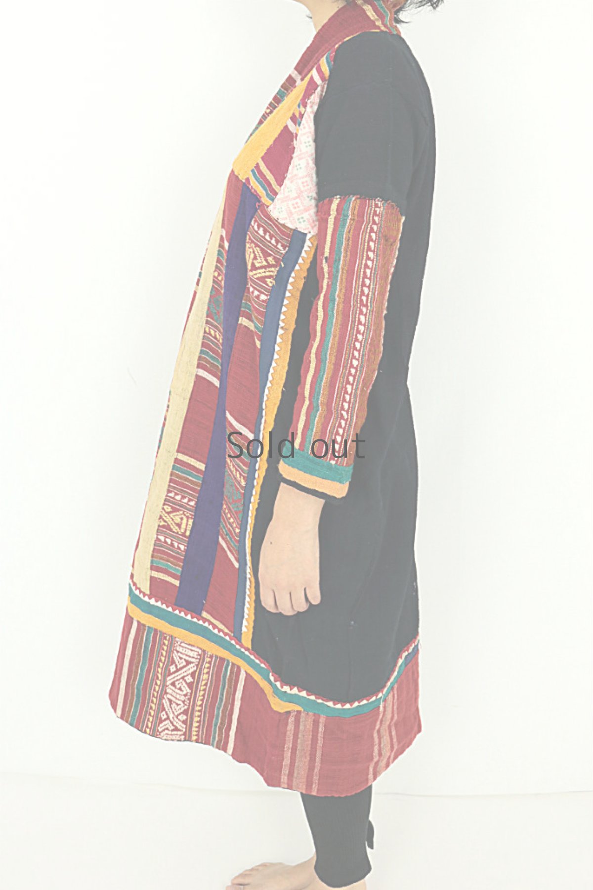 画像3: 【ベトナム】アンティーク　黒タイ族の手織りワンピース (3)