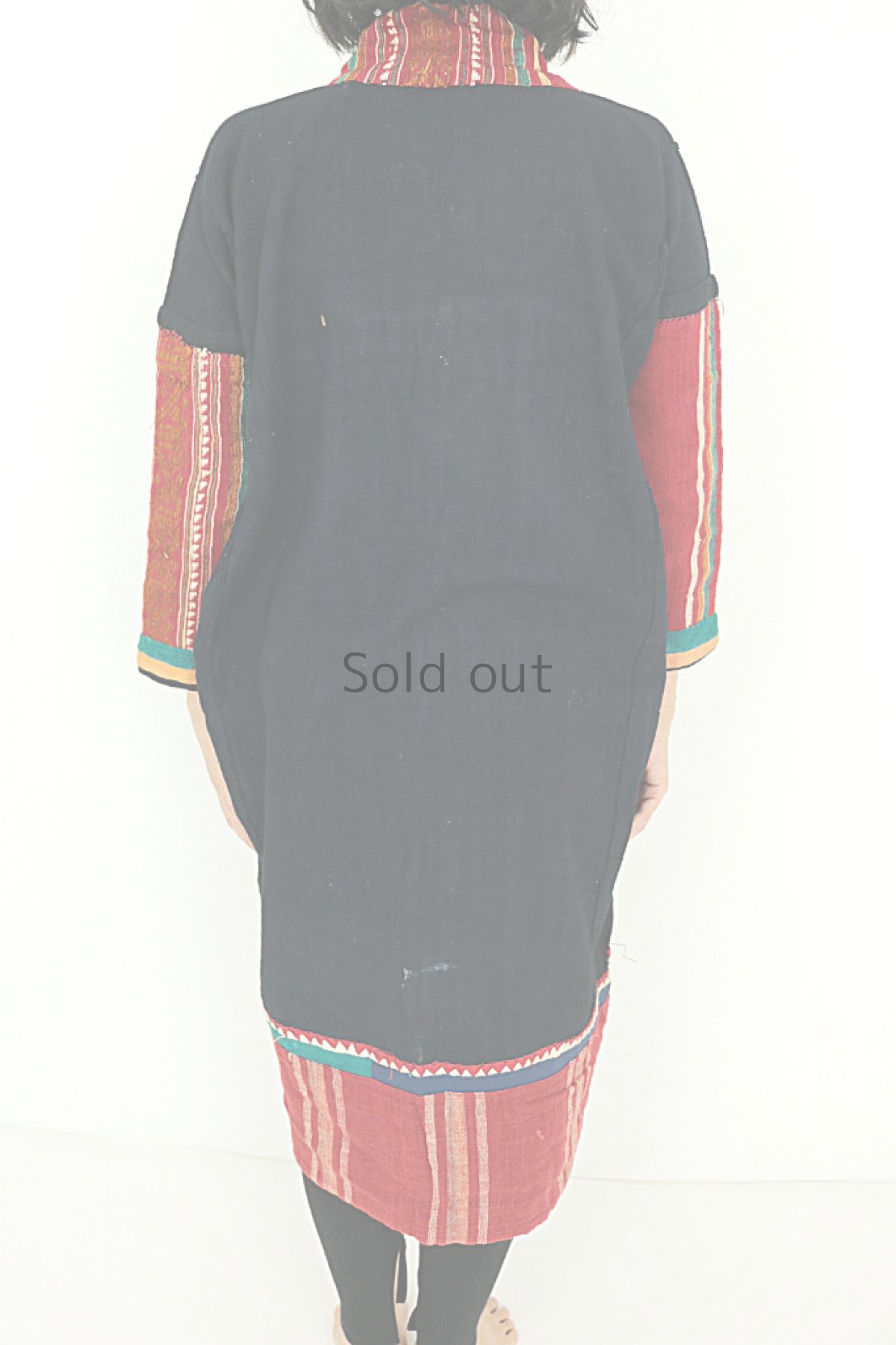 画像4: 【ベトナム】アンティーク　黒タイ族の手織りワンピース (4)