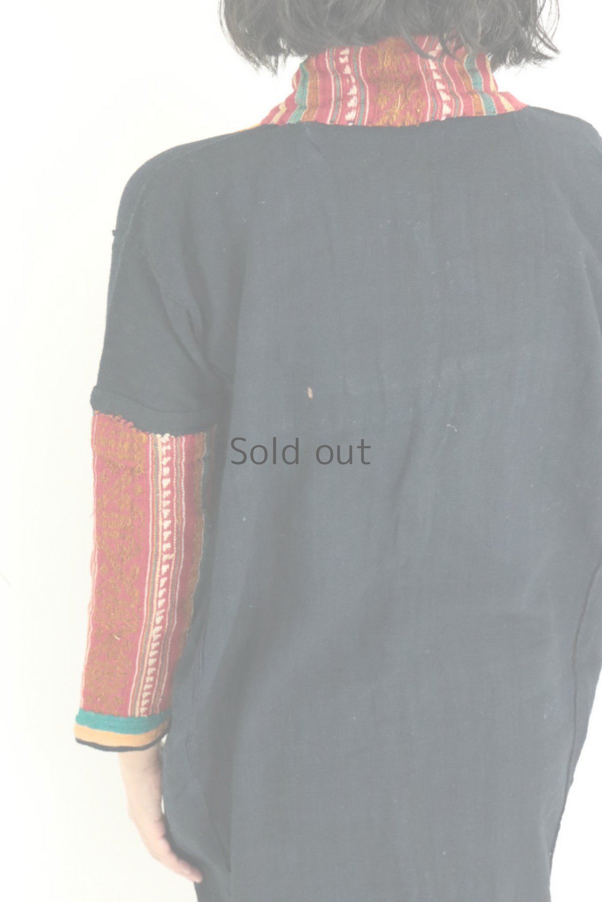 画像12: 【ベトナム】アンティーク　黒タイ族の手織りワンピース (12)