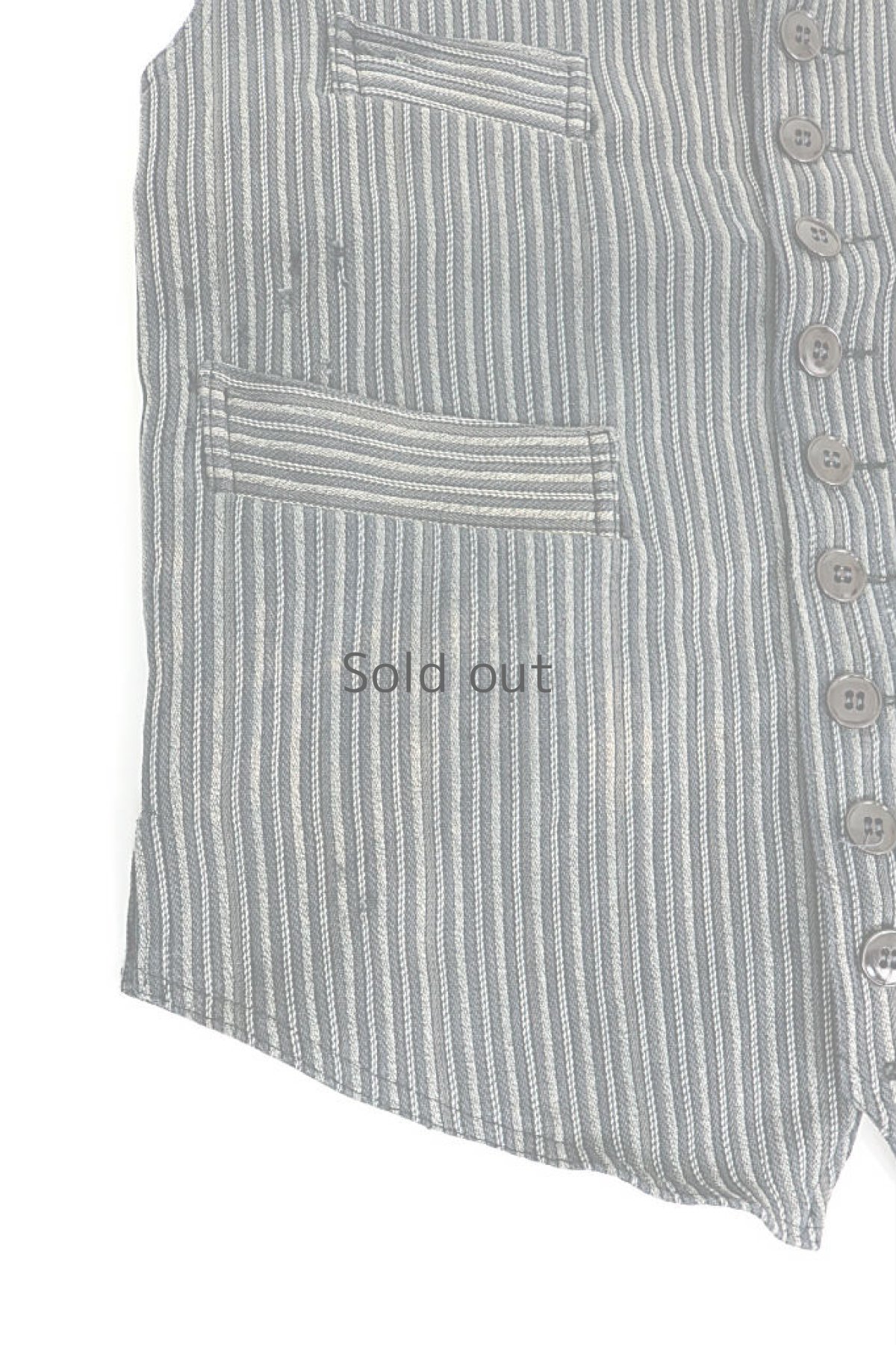 画像3: 【フランス】手作りされたコットンピケストライプのジレ (3)