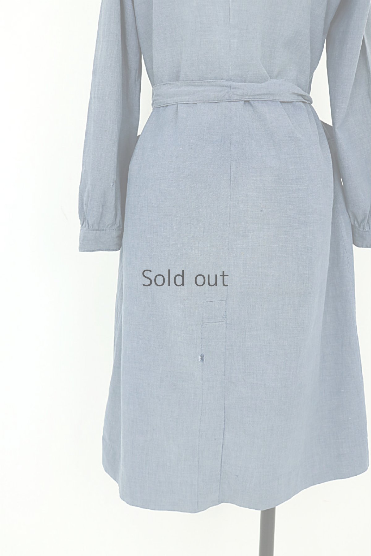 画像12: 【フランス】1950年代頃 シャンブレーコットン　農婦ドレス（ブルーグレー） (12)