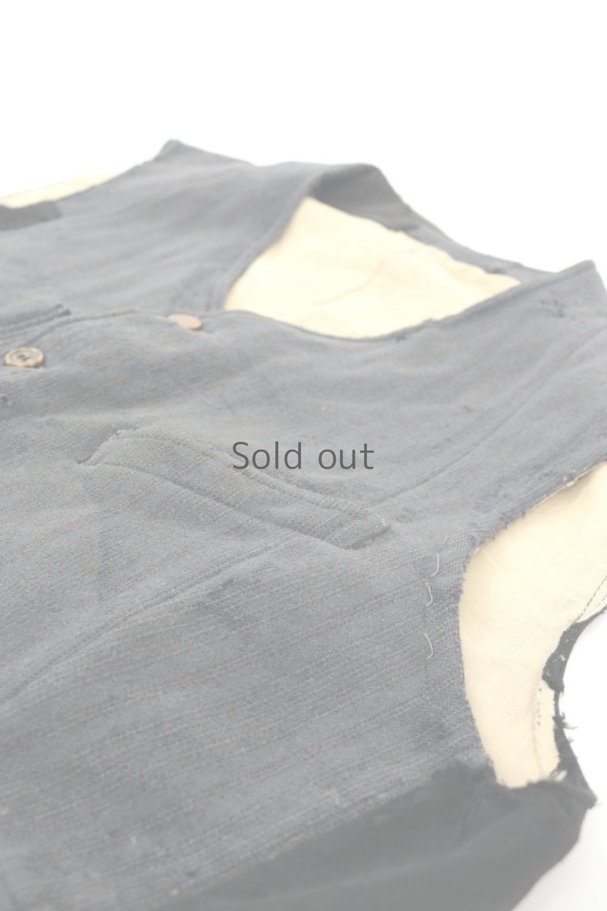 画像3: 【フランス】1930年代頃のボロボロウール　ワークベスト (3)