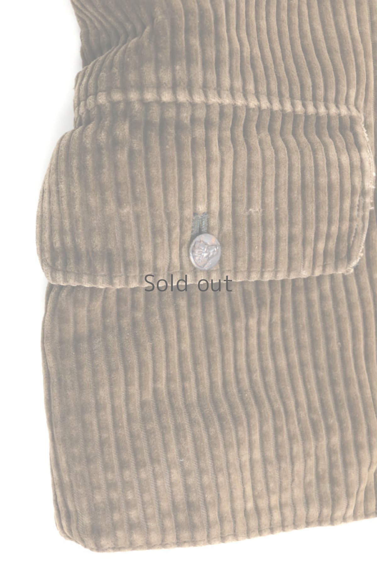 画像4: 【フランス】1950年代頃の太畝コーデュロイ　動物ボタンハンティングジャケット（茶色） (4)