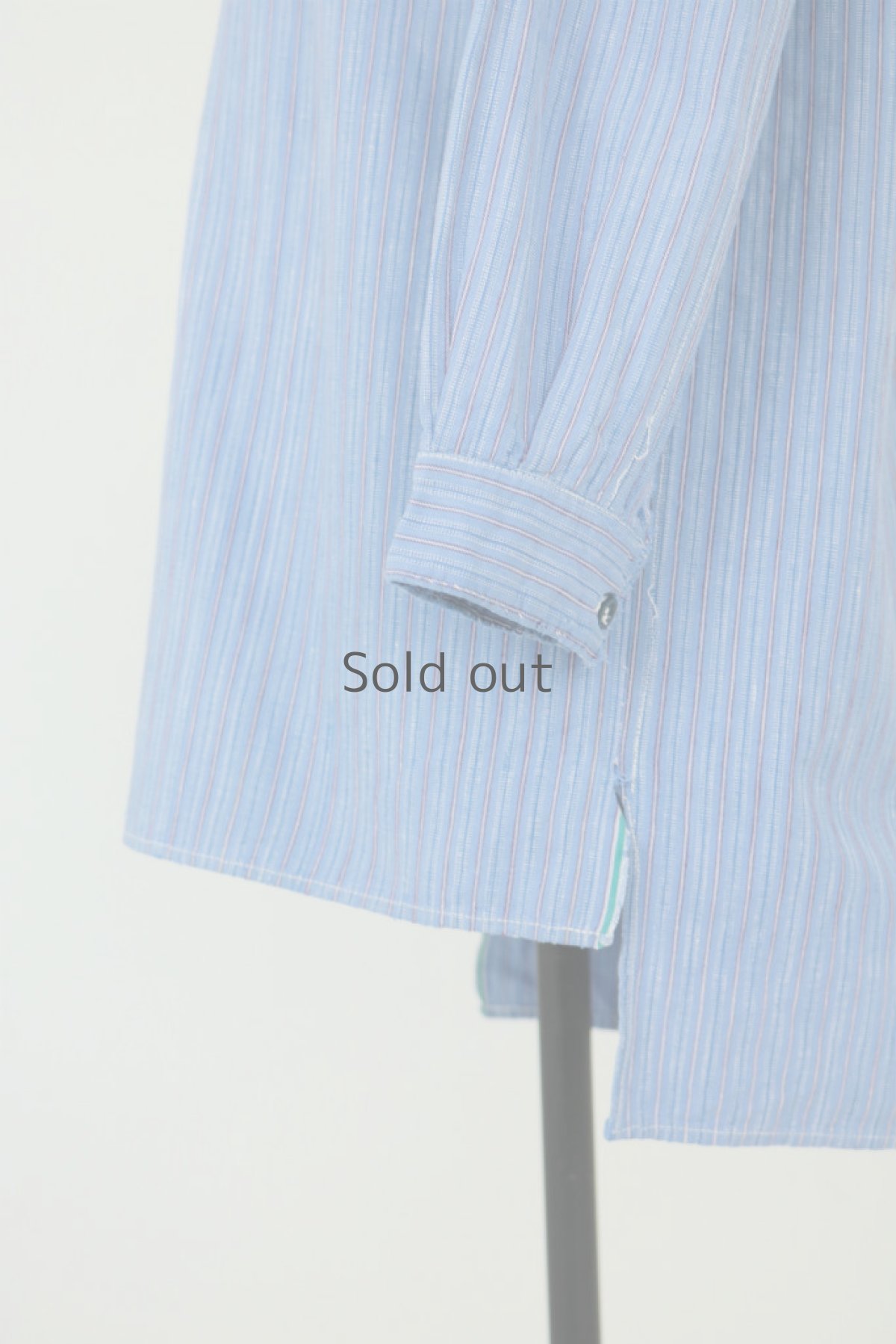 画像8: 【フランス】１９５０年代頃のリペアされたストライプ　プルオーバーシャツ（ブルー） (8)