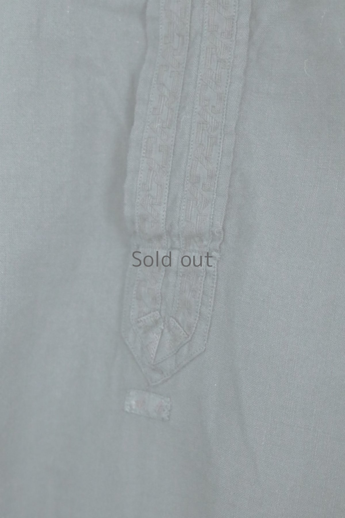 画像7: 【フランス】アンティークコットン×染め　長袖　シャツワンピース（黒） (7)