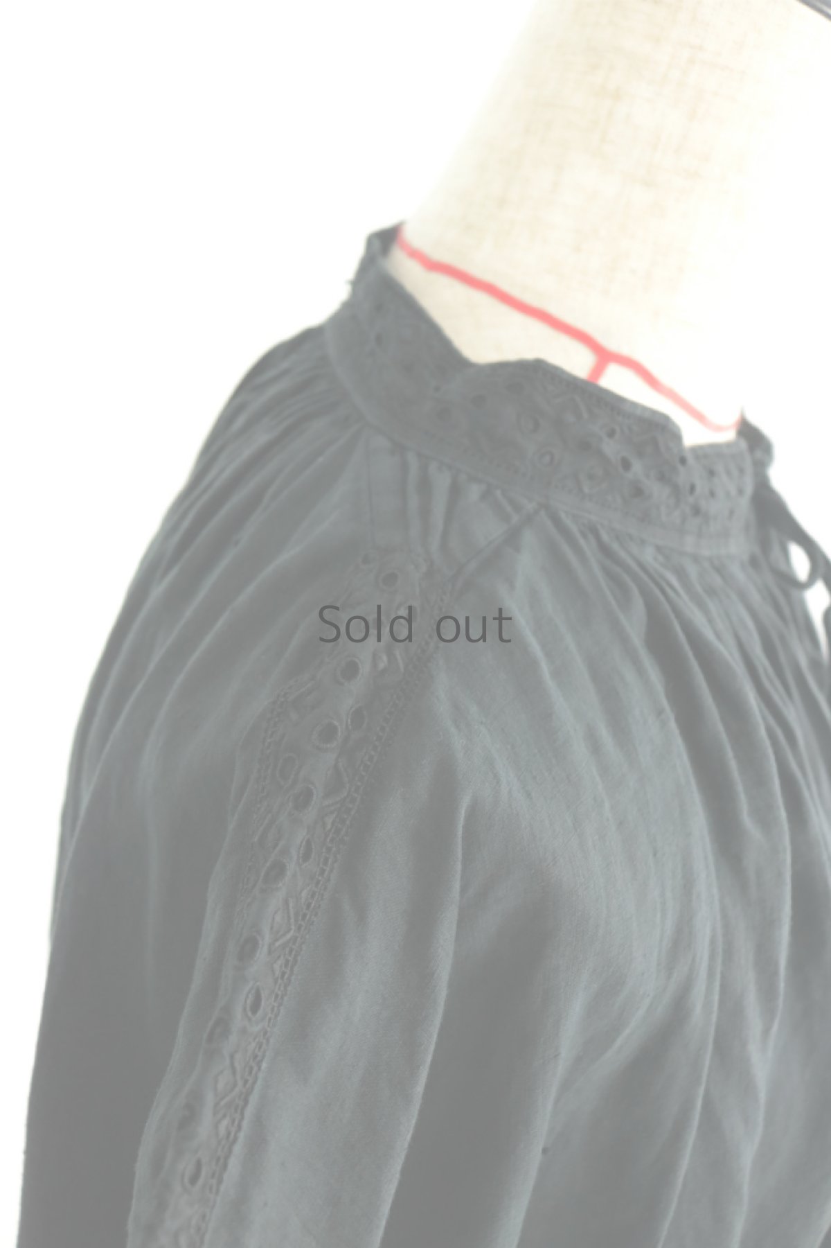 画像6: 【フランス】アンティークリネン×染め 20世紀初頭の教会用ロングスモックドレス(黒) (6)