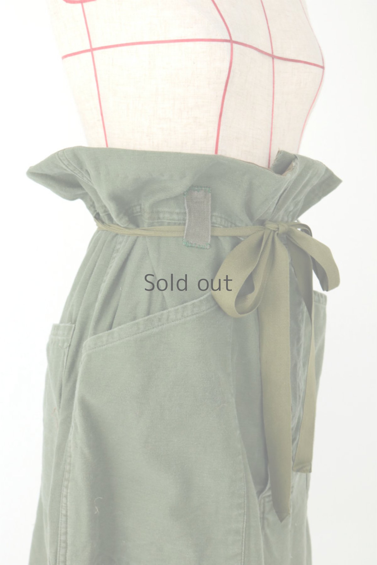 画像16: 【MITSUGU SASAKI】ビンテージリメイク　ハイウエスト　ミリタリースカート (16)