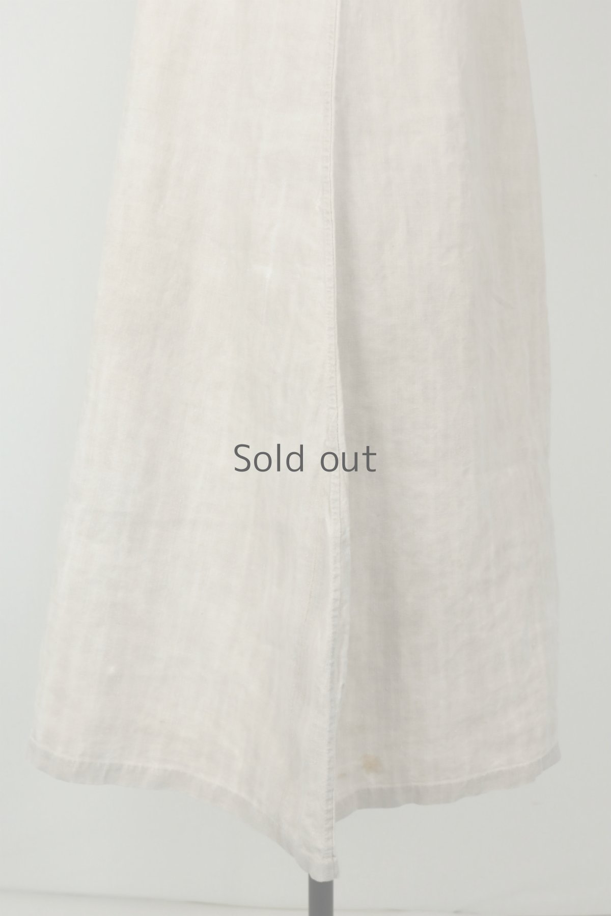 画像6: 【フランス】アンティークリネン　半袖　Uネックワンピース（生成り） (6)