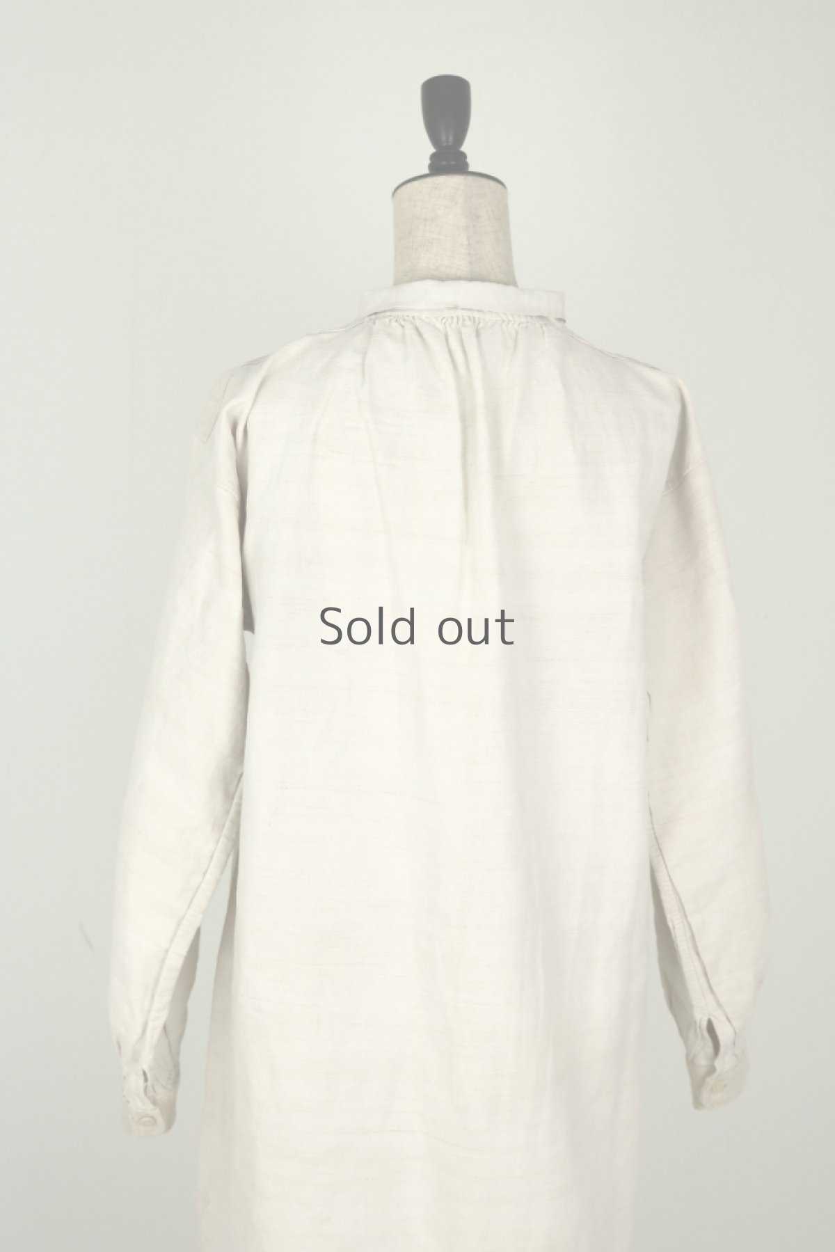 画像16: 【フランス】２０世紀初頭のアンティークリネン　スモックロングシャツ（白色） (16)